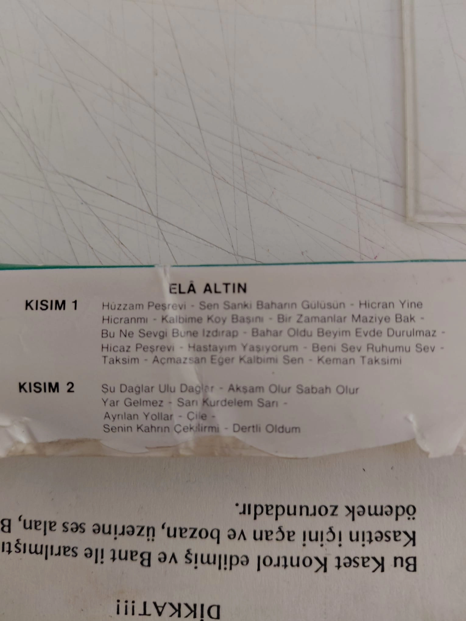 Ela Altın - 3116 Minareci -  Almanya Basım  Kaset Albüm-2.el