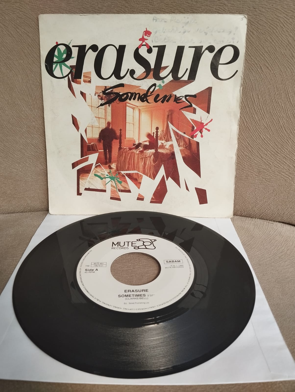 ERASURE – Sometimes - 1986 Belçika Basım 45 lik Plak