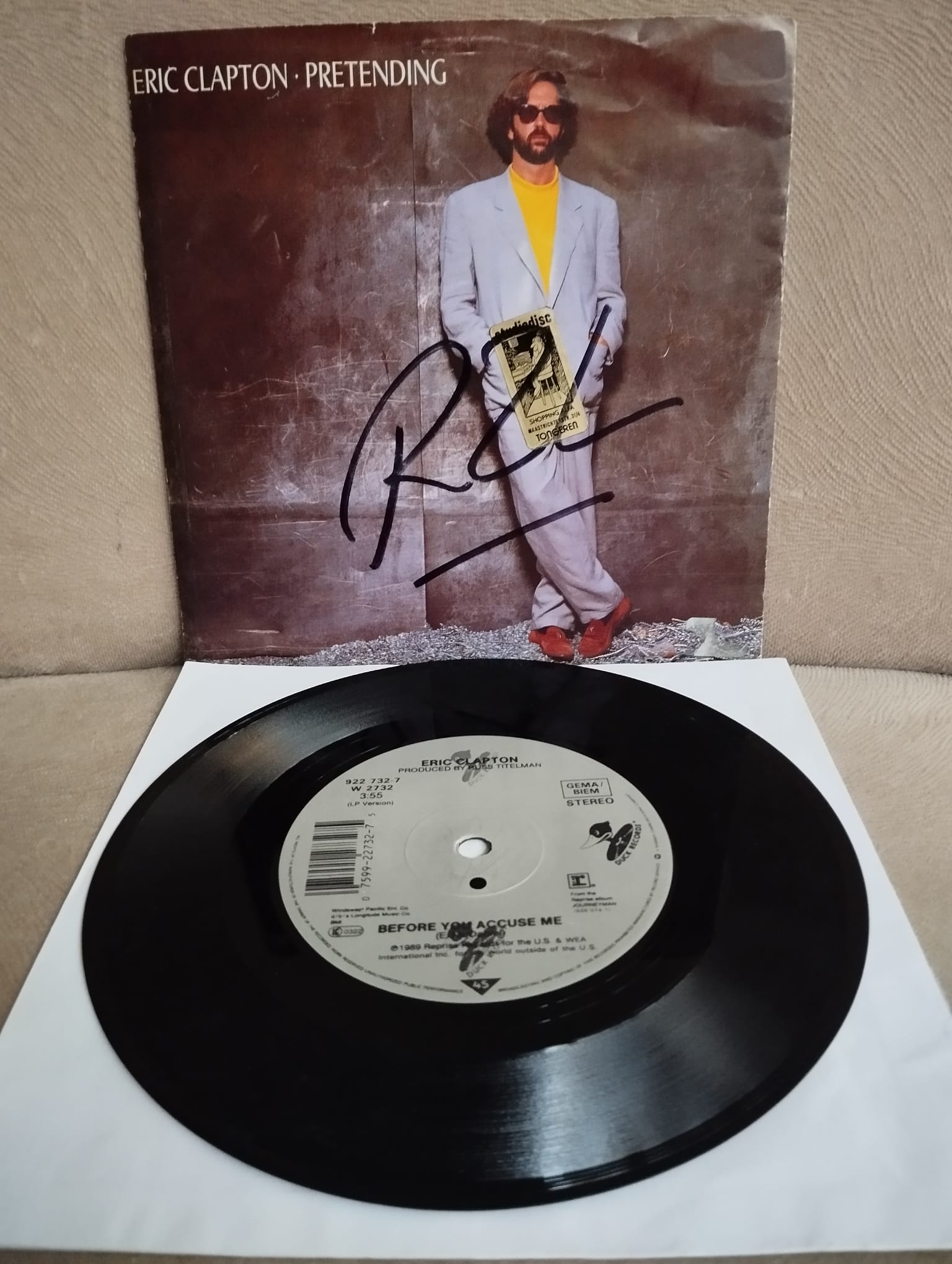 Eric Clapton – Pretending - 1989 Almanya Basım 45 LİK PLAK - 2. El