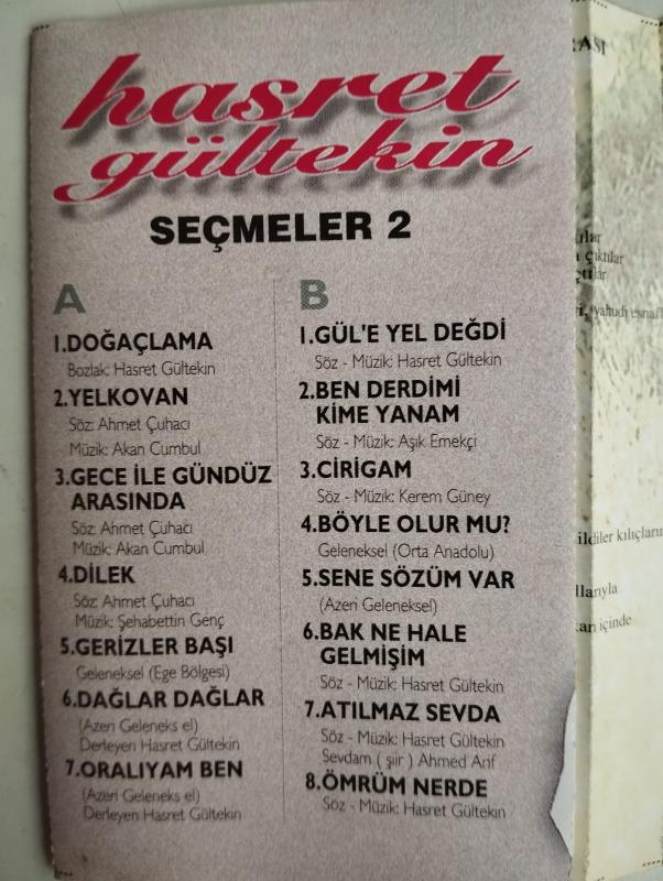 Hasret Gültekin – Seçmeler 2  -   Türkiye Basım Kaset Albüm-2.El
