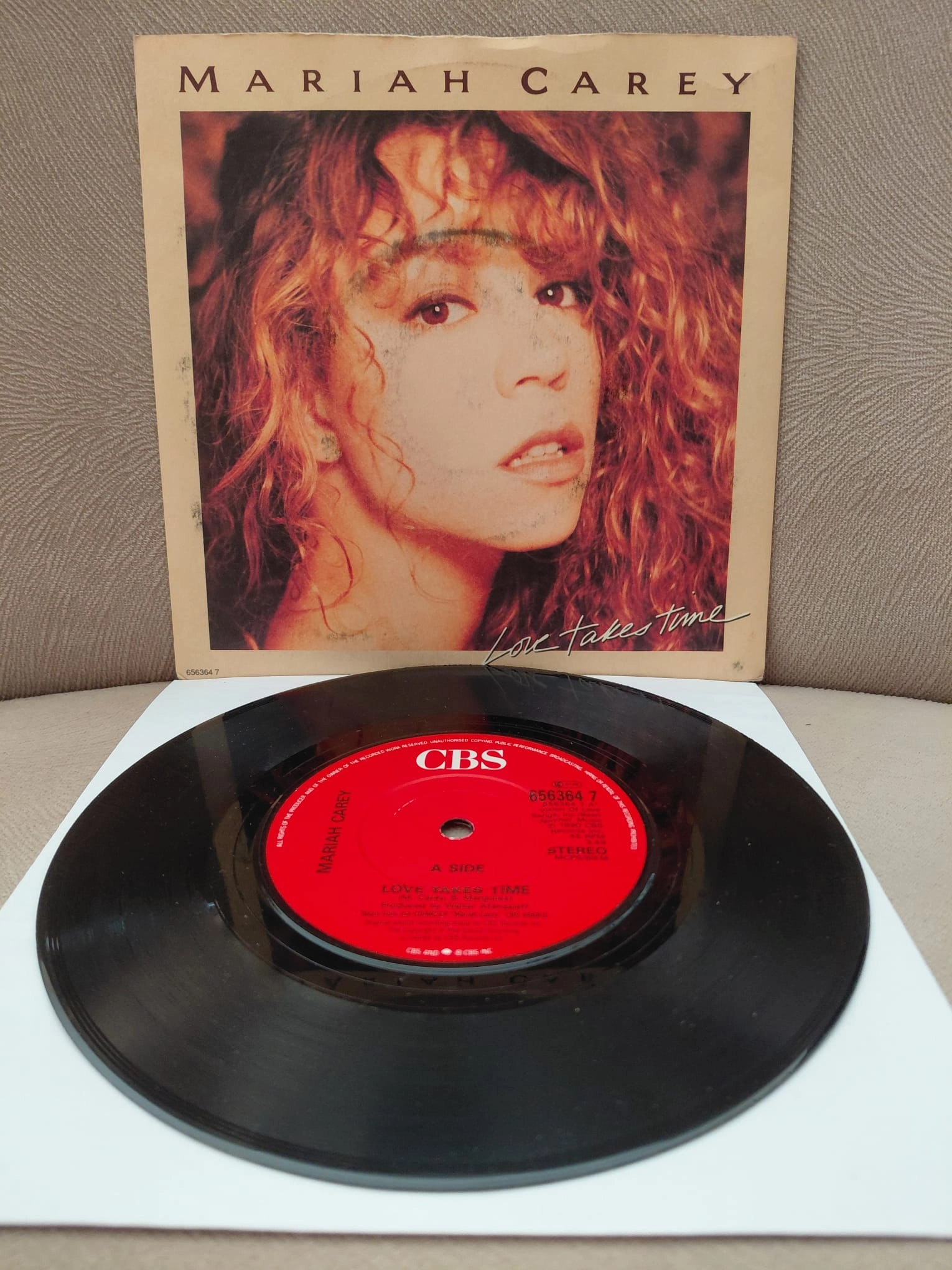 Mariah Carey   –  Love Takes Time -  1990  İngiltere Basım 45’lik  Plak