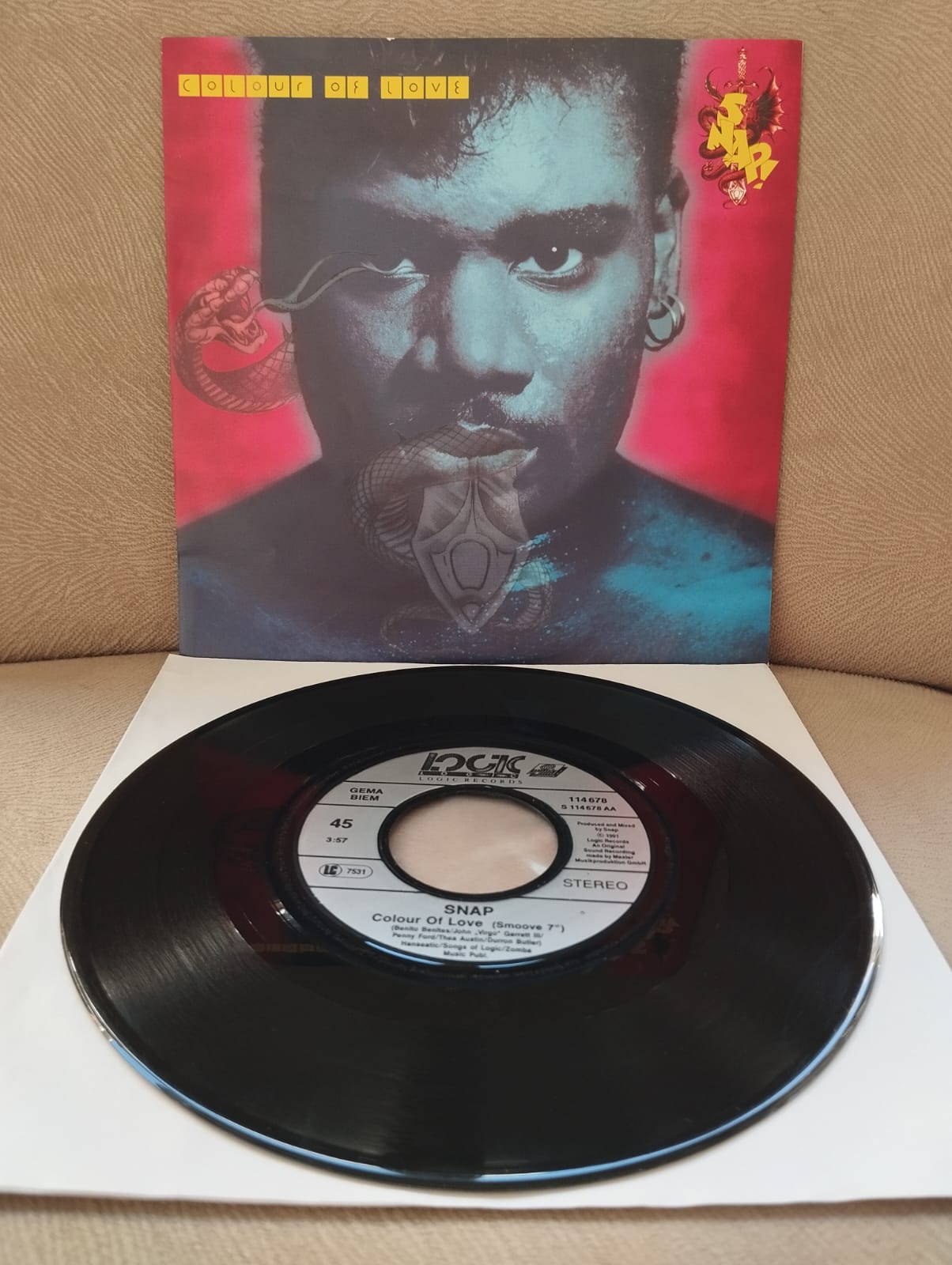 Snap! – Colour Of Love - 1991 Almanya Basım 45lik Plak-2.EL