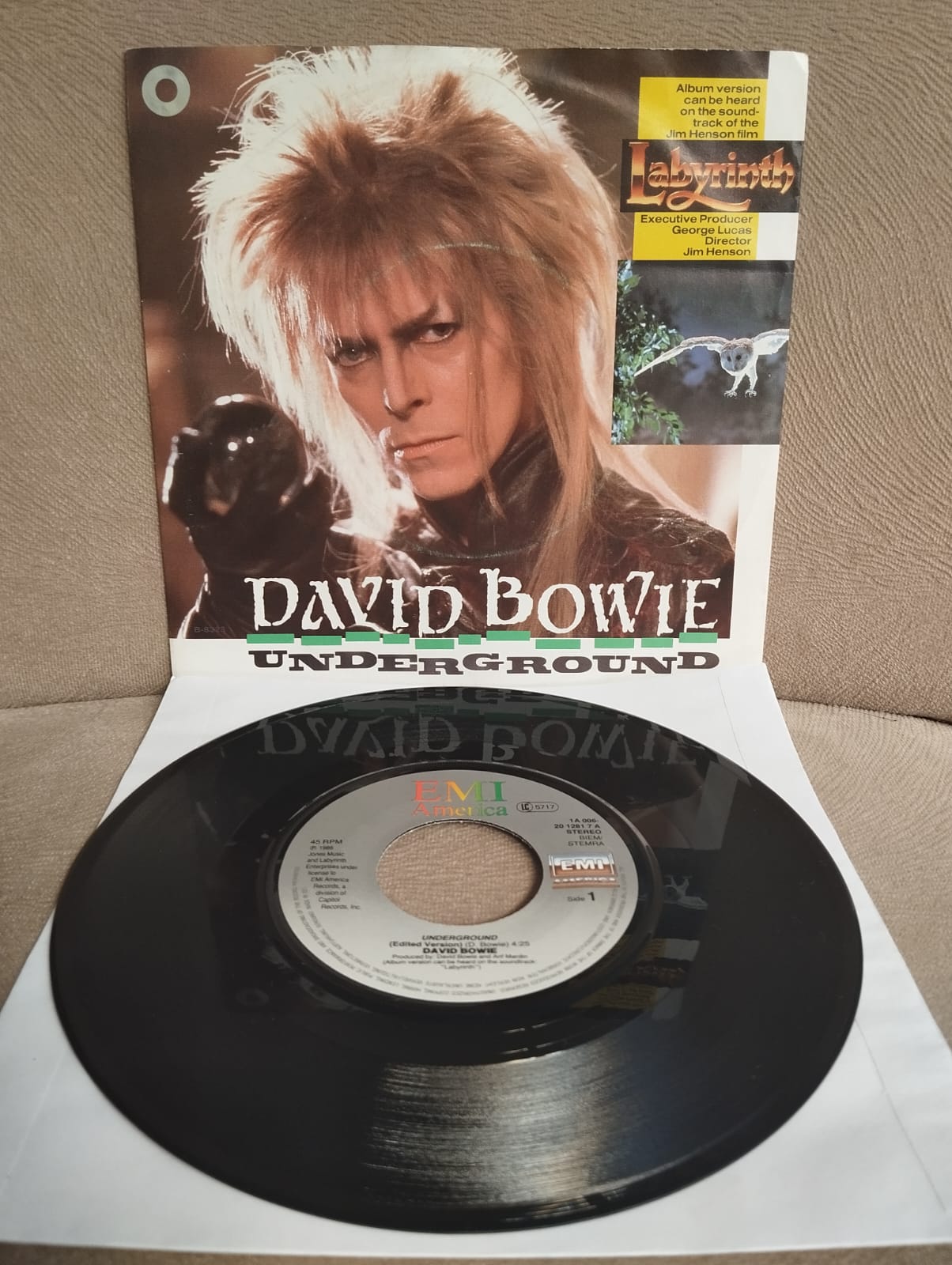 David Bowie – Underground  - 1986  Fransa Basım 45 lik Plak