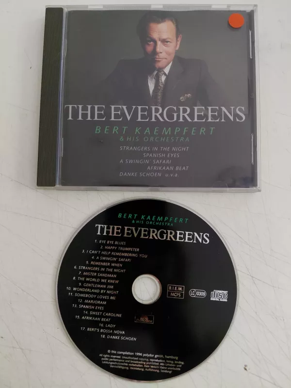 Bert Kaempfert & His Orchestra – The Evergreens - 1996 Almanya Basım CD Albüm-2.el