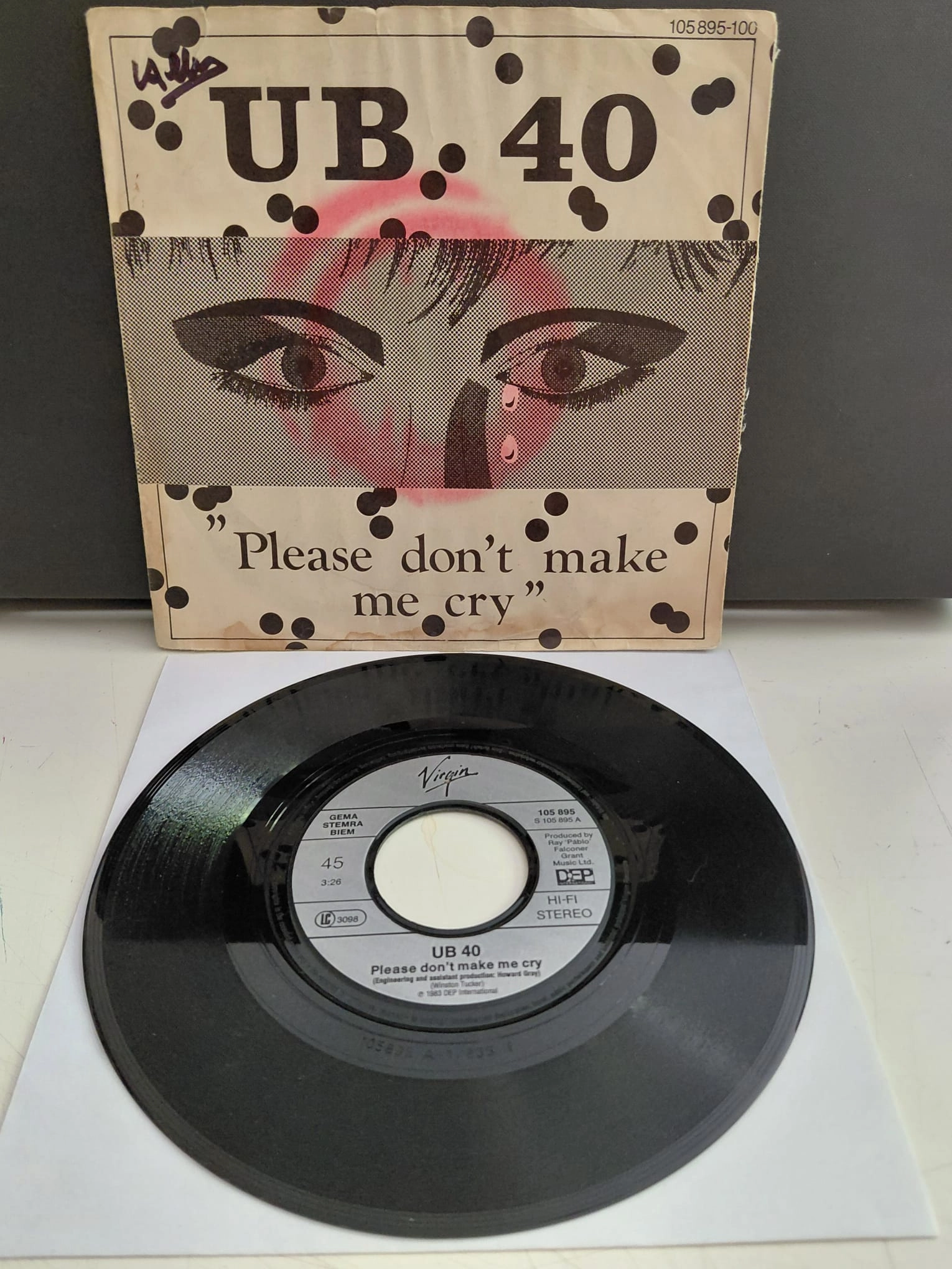 UB40 -  Please don’t make me cry - 1983  Almanya Basım 45lik Plak-2.el