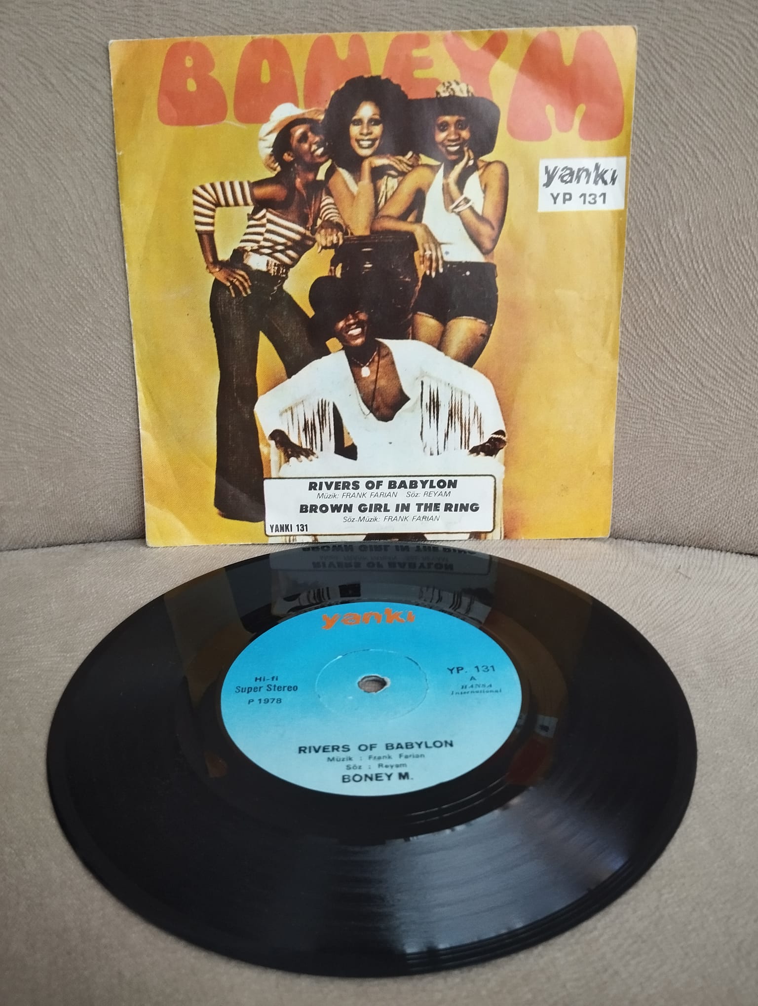 Boney M – Rivers Of Babylon - 1978 Türkiye Basım 45 LİK PLAK