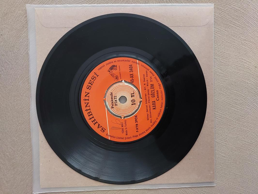 Canan – Kara Gözlüm / Garip Aşık - 1970 Türkiye Basım 45 Lik Plak / Kapaksıdır