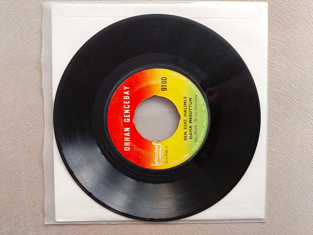 Orhan Gencebay ‎– Aşk Pınarı / Hayat Kavgası - 1972 Türkiye Basım 45 Lik Plak / Kapaksıdır