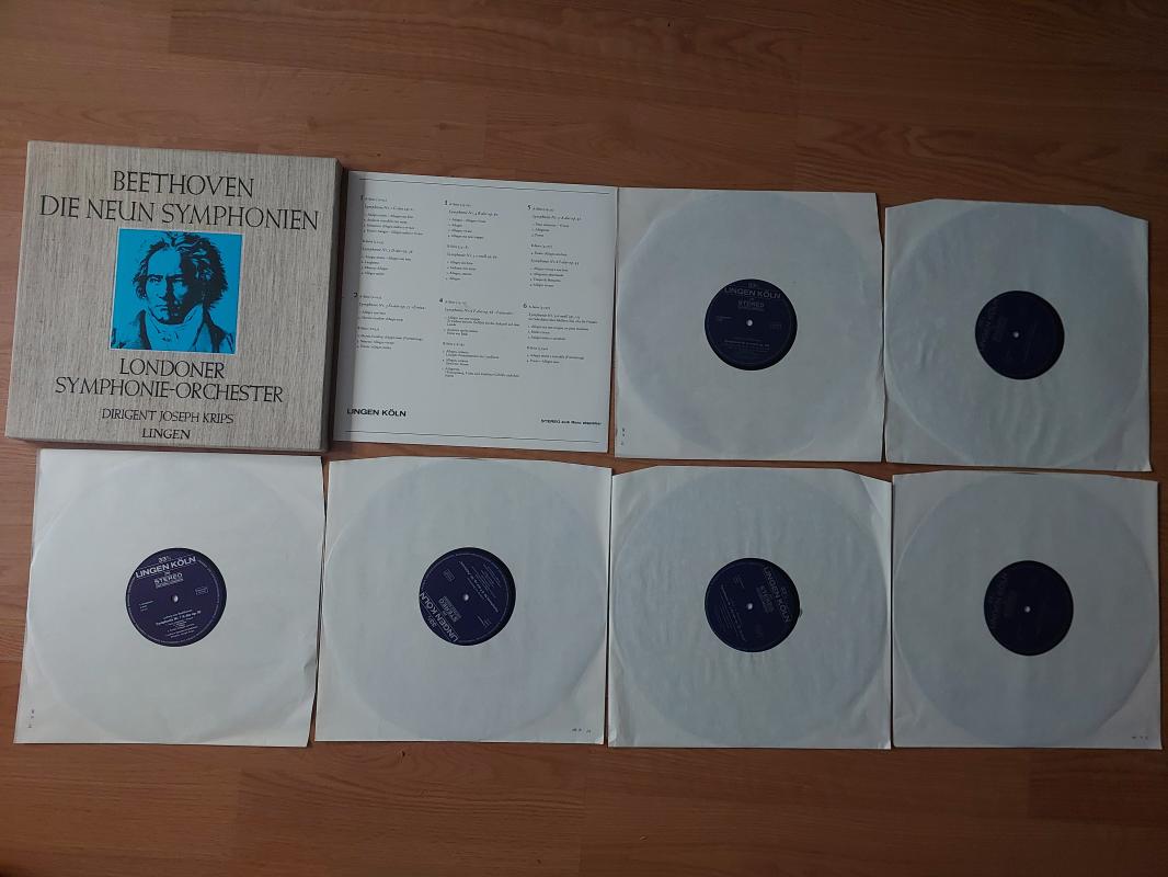 BEETHOVEN -Die Neun Symphonien - Almanya Basım 6xLP Albüm- 4 Sayfa Kitapçıklı (9 Senfoninin Tamamı)