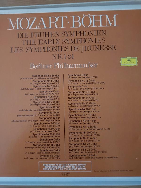 MOZART, Böhm , Berliner Philharmoniker ‎– The Early Symphonies - Almanya  Basım 8x LP Albüm- 2.El