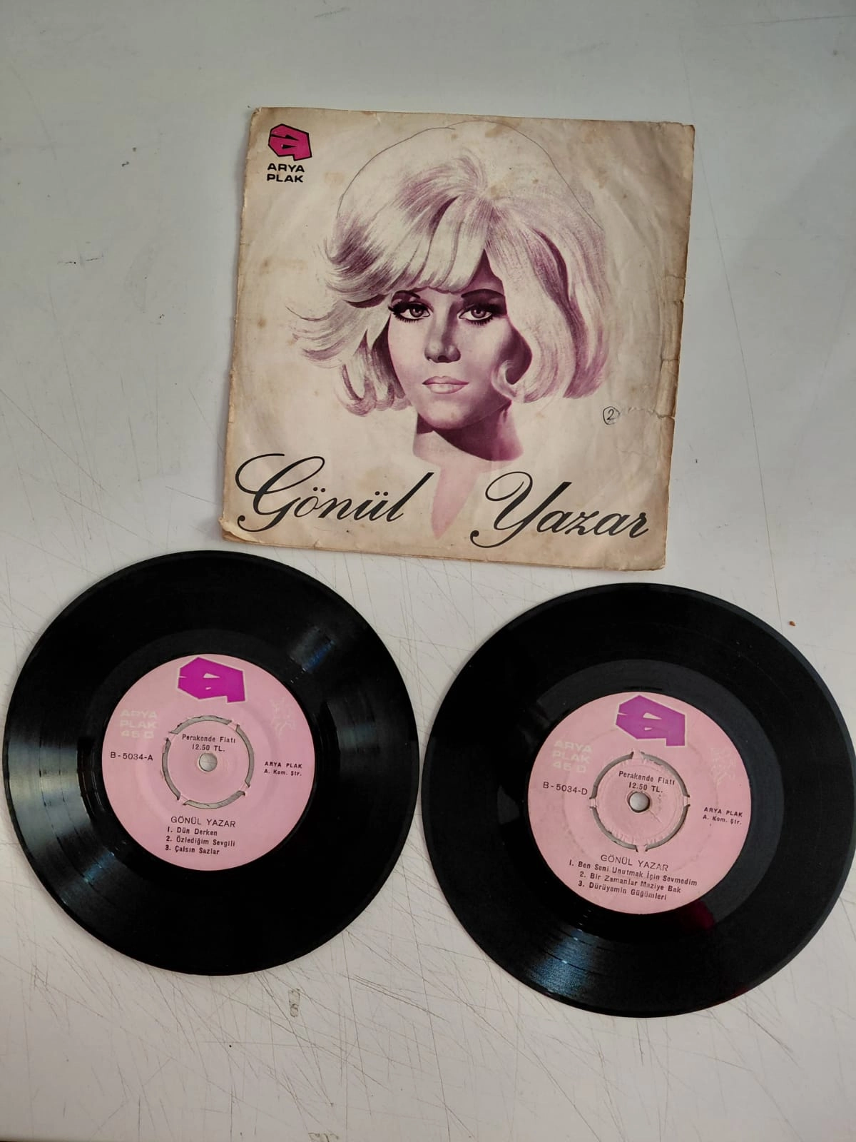 Gönül Yazar – Aranjmanlar - Alaturkalar - 1971 Türkiye Basım 2xEP Plak-2.el