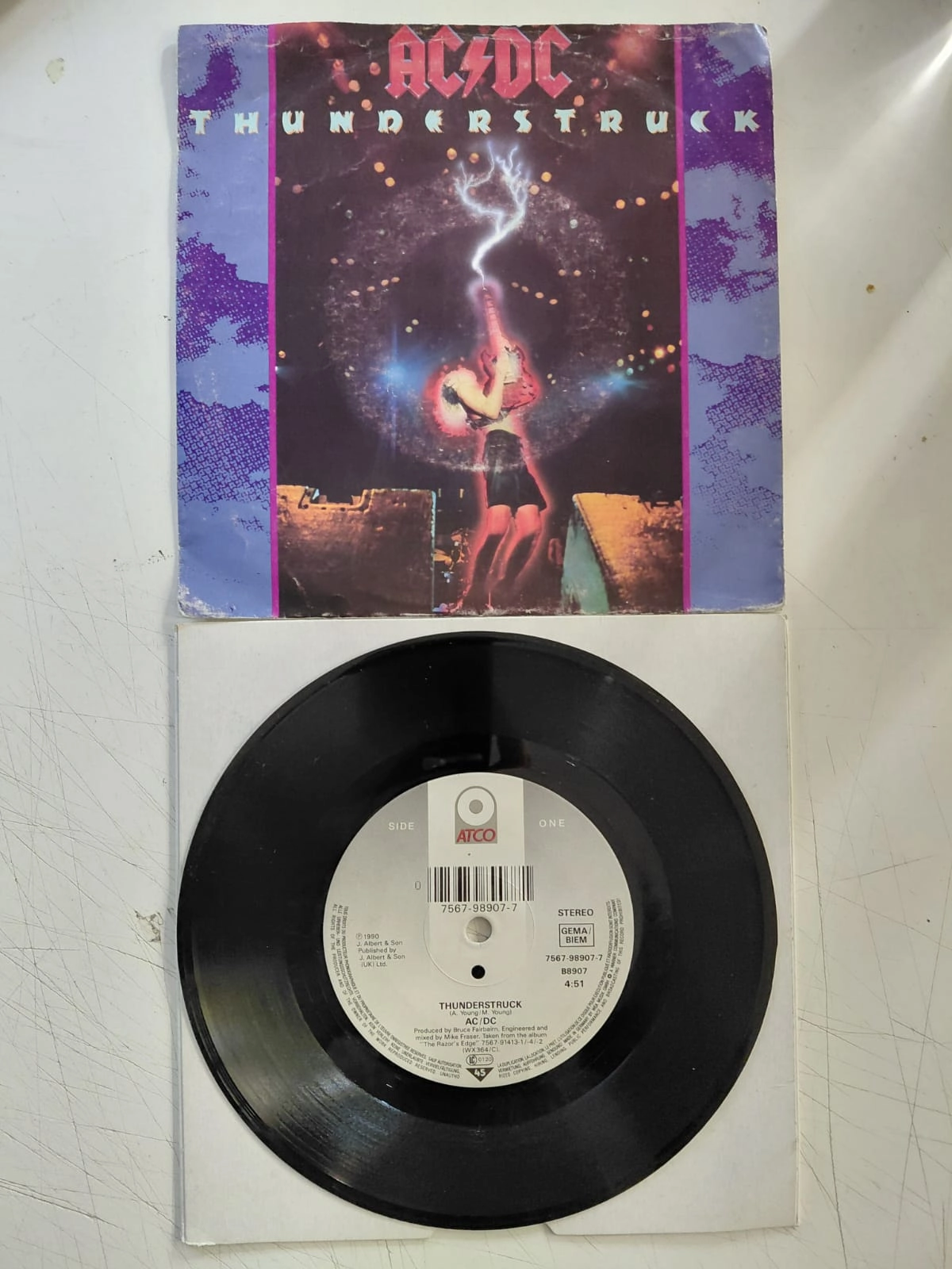 AC/DC - Thunderstruck - 1999 Almanya  Basım  45lik Plak-2.el