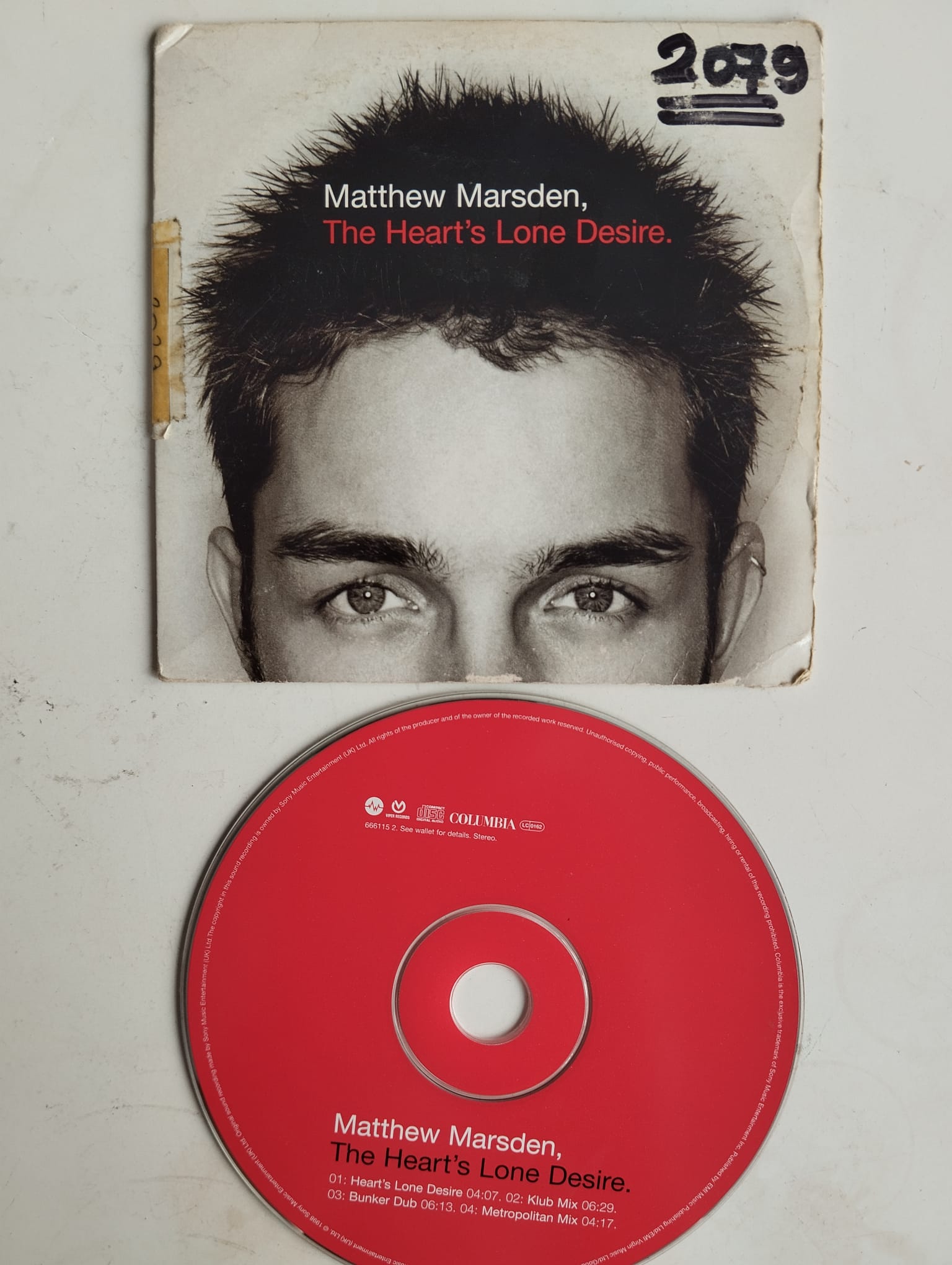 Matthew Marsden – The Heart’s Lone Desire - 1998 Avrupa Basım 2. El CD,Maxi-Single