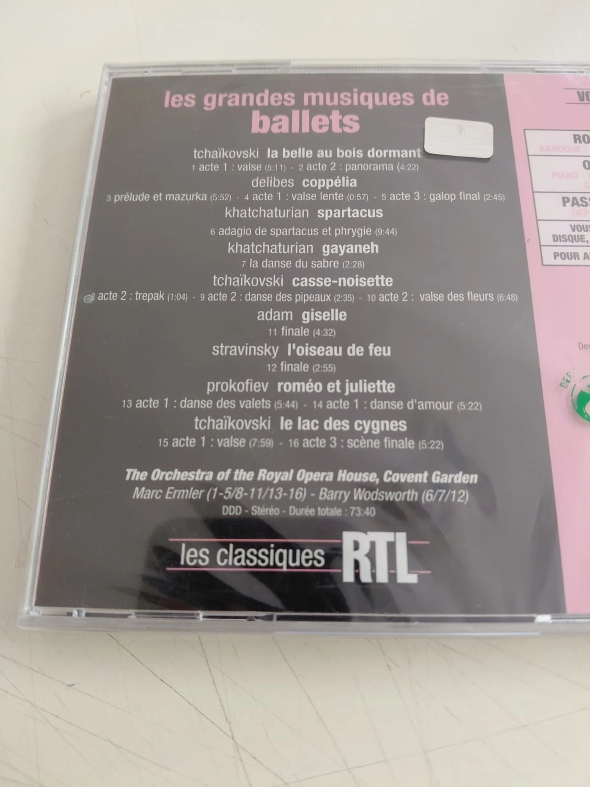 Les  Grandes Musiques de Ballets  -  Avrupa Basım  CD Albüm/Açılmamış Ambalajlı