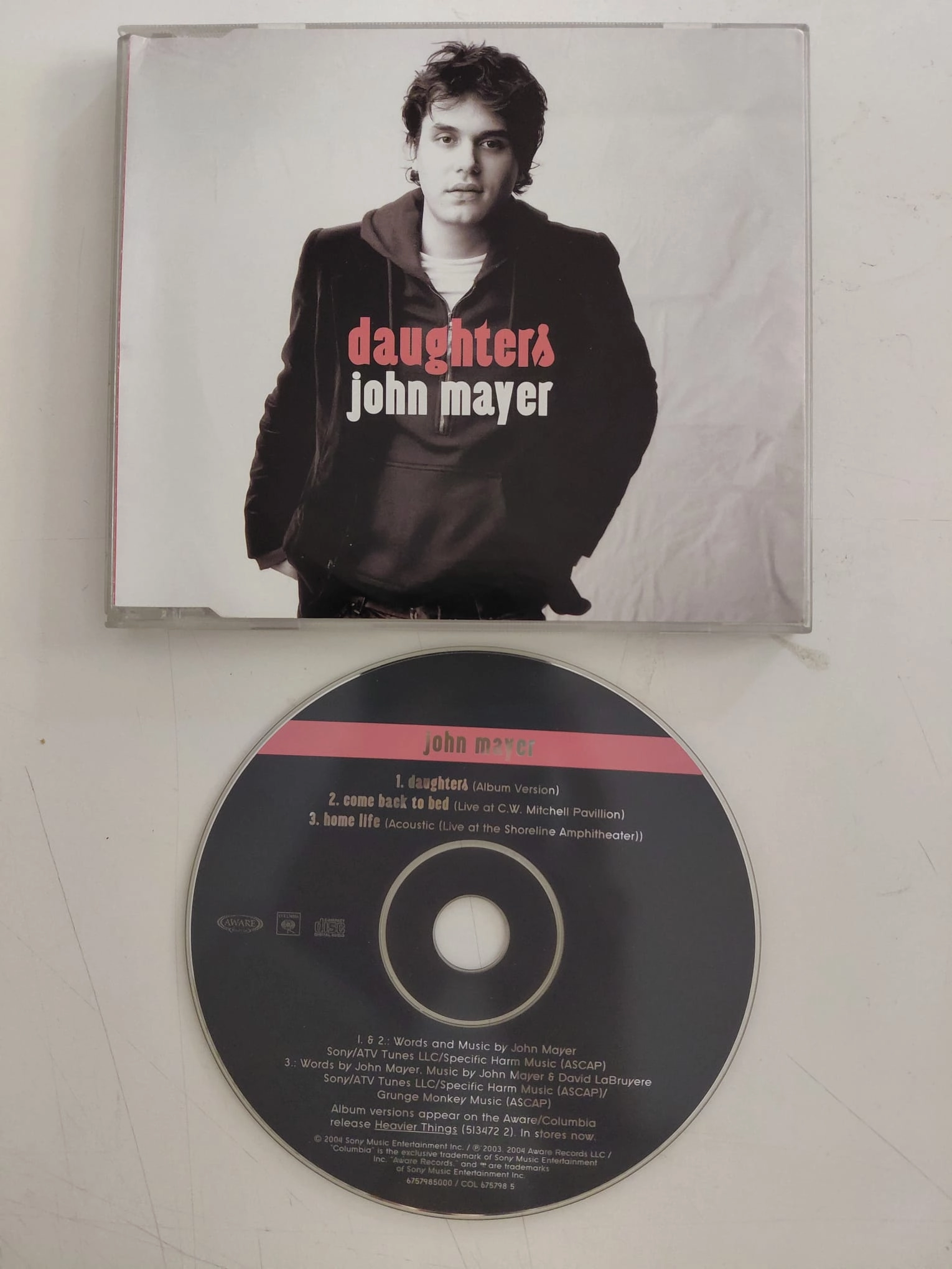 John Mayer  – Daughters  – 2004  Avrupa Basım - CD, Maxi-Single-2.el