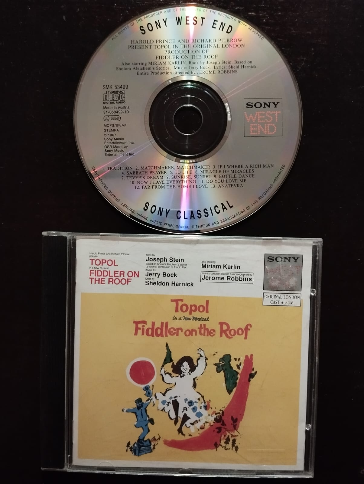 Jerry Bock, Sheldon Harnick - Topol – Fiddler On The Roof - 1994 İngiltere Basım 2. El CD Albüm