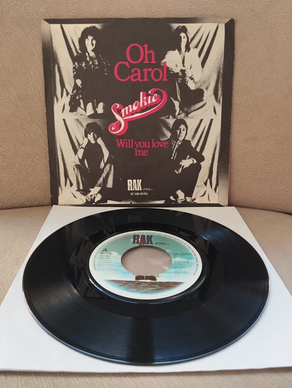 SMOKIE - Oh Carol / Will You Love Me - 1978 Hollanda Basım 45lik Plak-2.EL