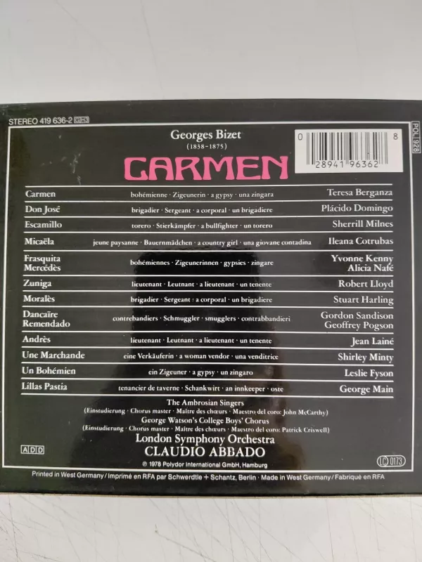 Georges Bizet  -  Carmen  - 1994  Avrupa Basım 3xCD Box Set-2.el