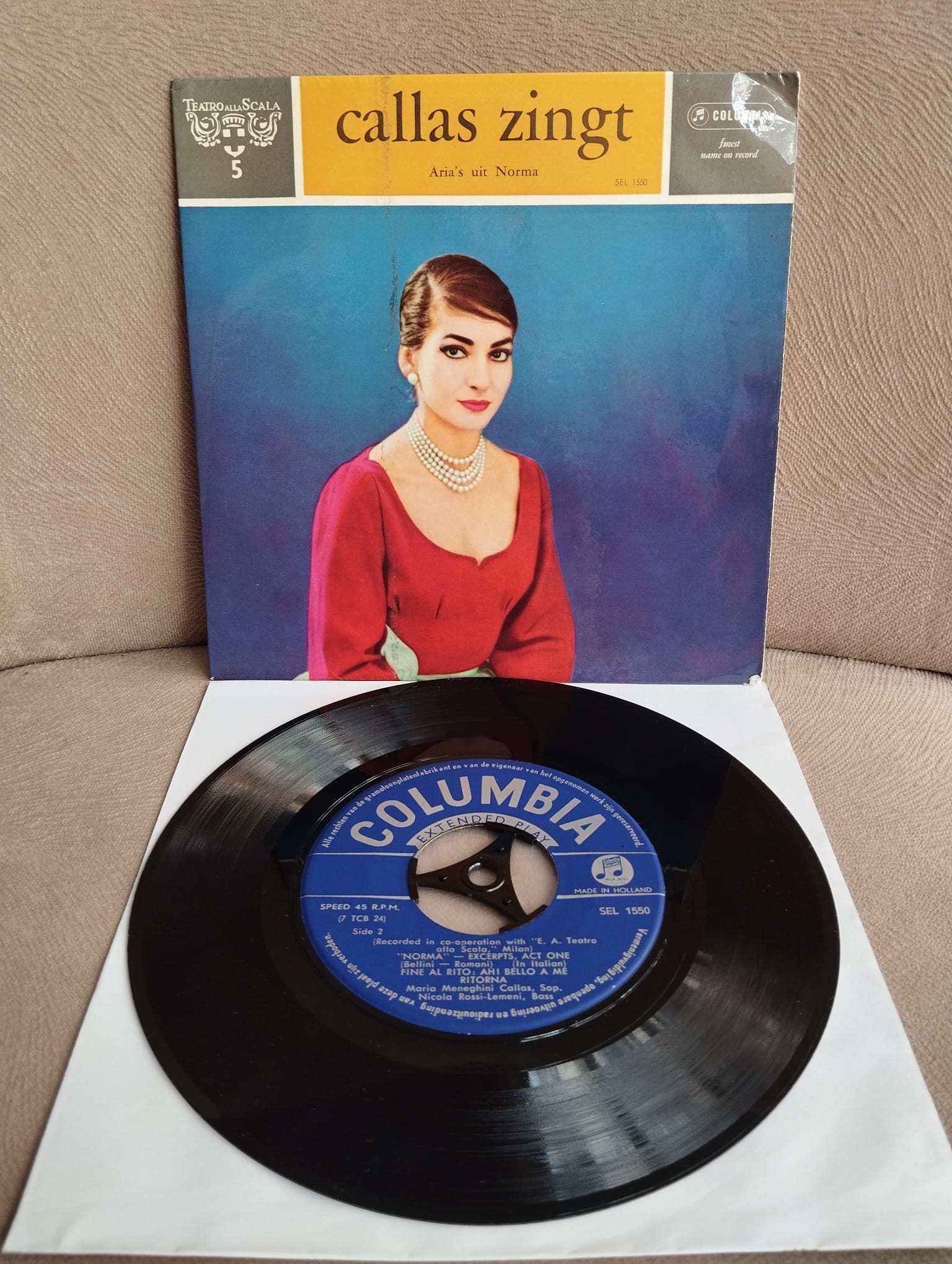 Maria Callas –  Callas Zingt Aria’s Uit Norma  - Hollanda Basım 45 lik Plak-2.EL