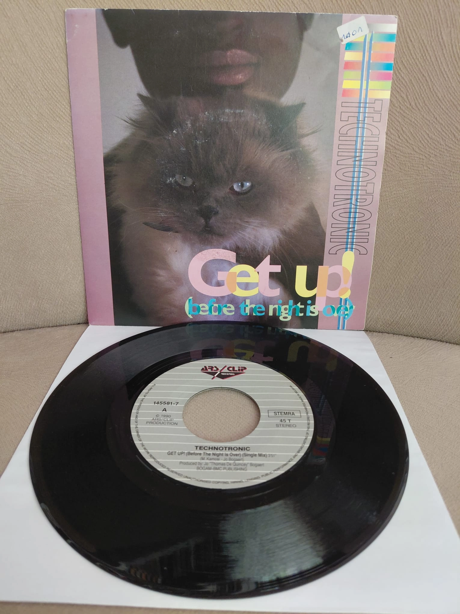 Technotronic  – Get Up! (Before The Night Is Over)  - 1990  Belçika Basım 45’lik  Plak