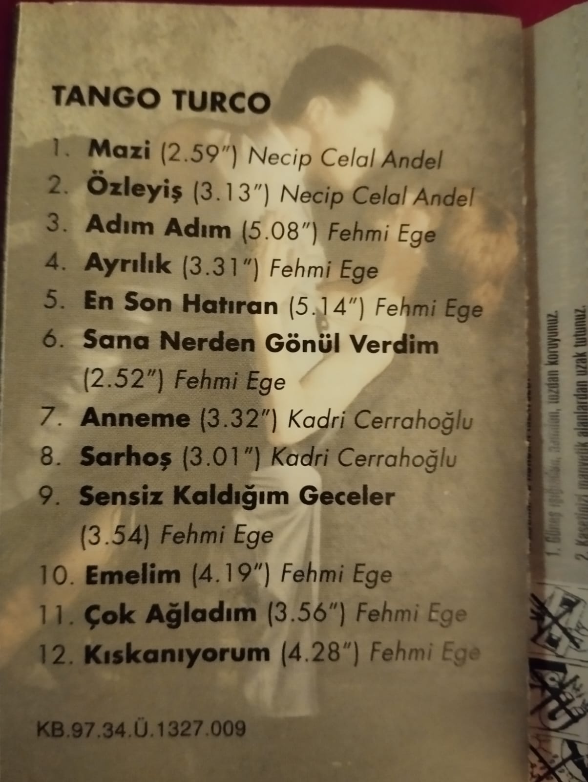TANGO TURCO - Erol Uras/Serdar Yalçın -1997 Türkiye Basım 2. El Kaset Albüm