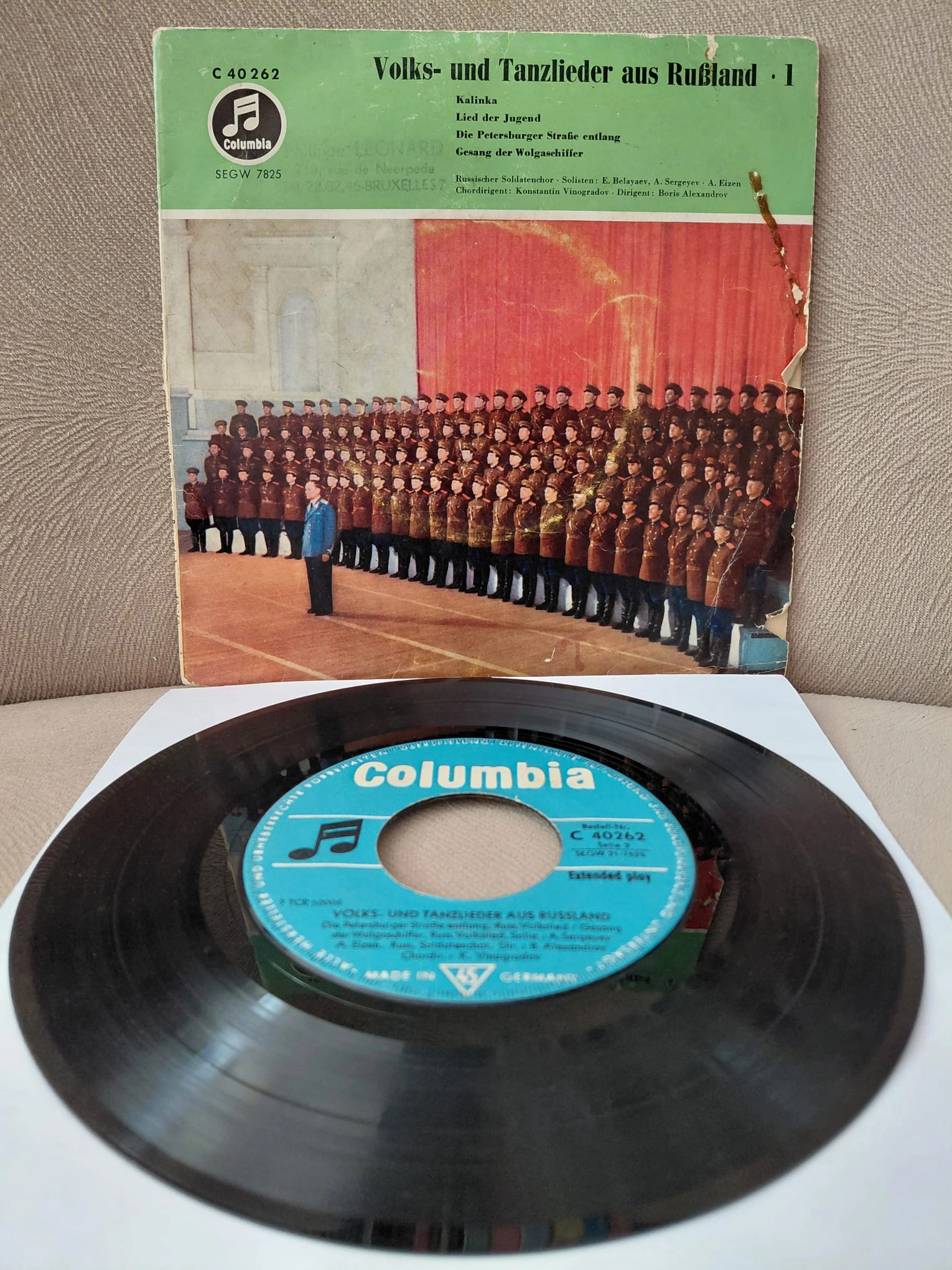 Volks- Und Tanzlieder Aus Rußland (Kızıl Ordu Korosu) –  Kalinka - Almanya Dönem Basım EP Plak