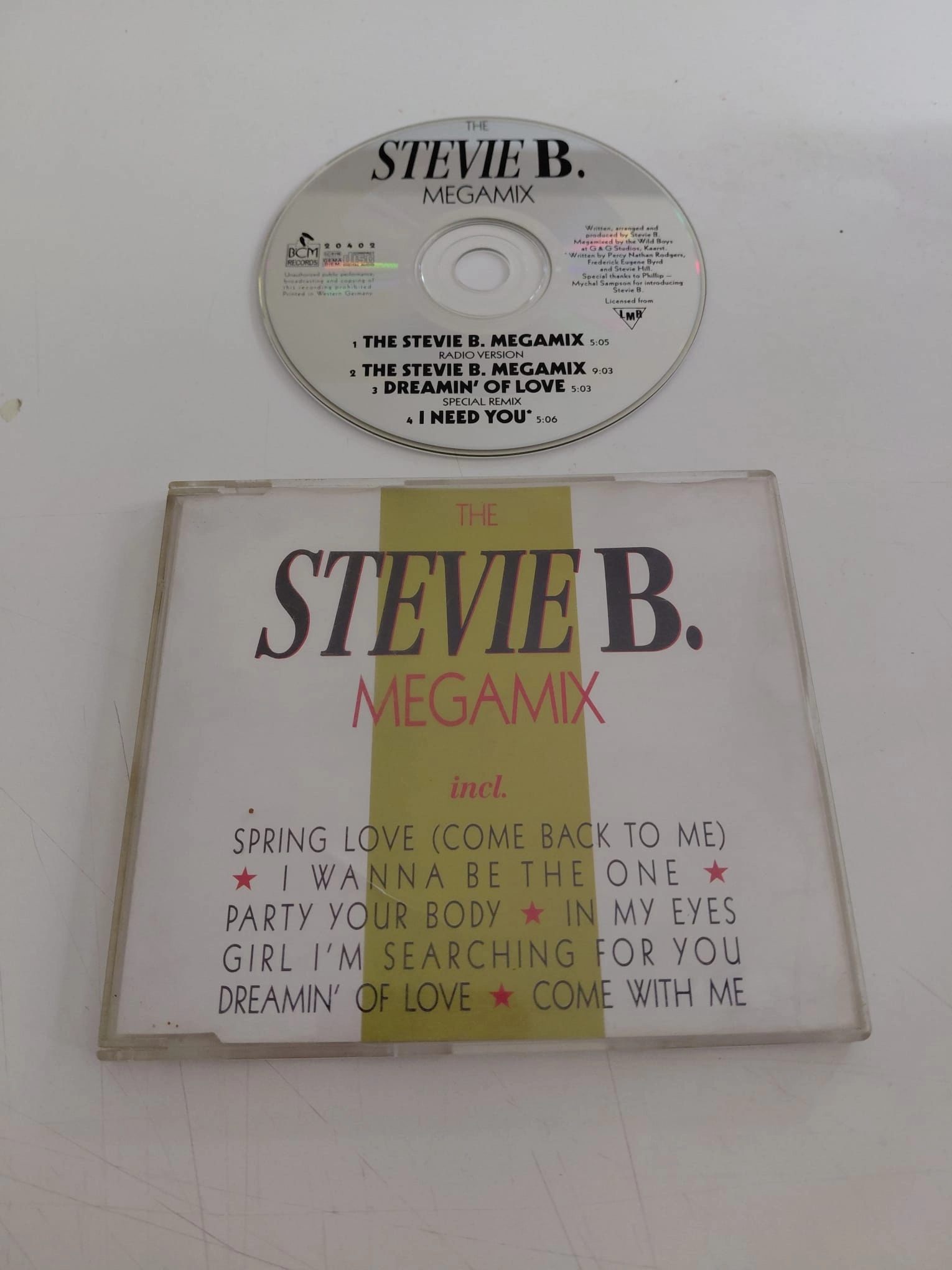 Stevie B. – The Stevie B. Megamix – 1990  Almanya Basım - CD Maxi-Single-2.el