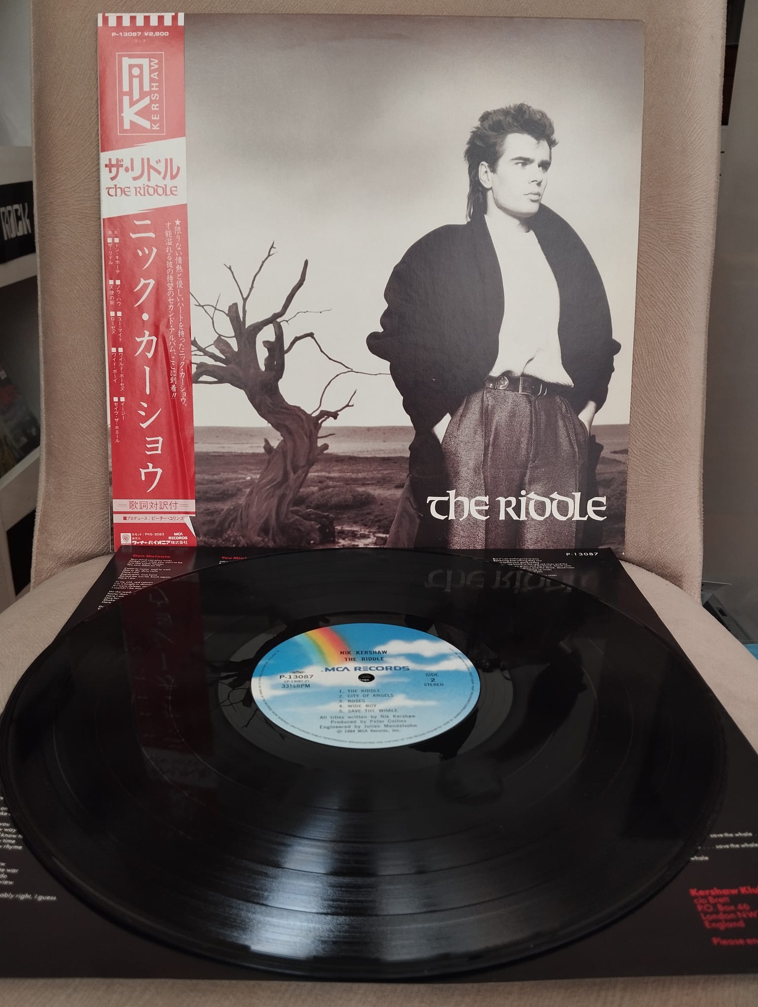 Nik Kershaw – The Riddle - 1985 Japonya Basım - 33 lük LP Plak Albüm - Obi’li-2.EL