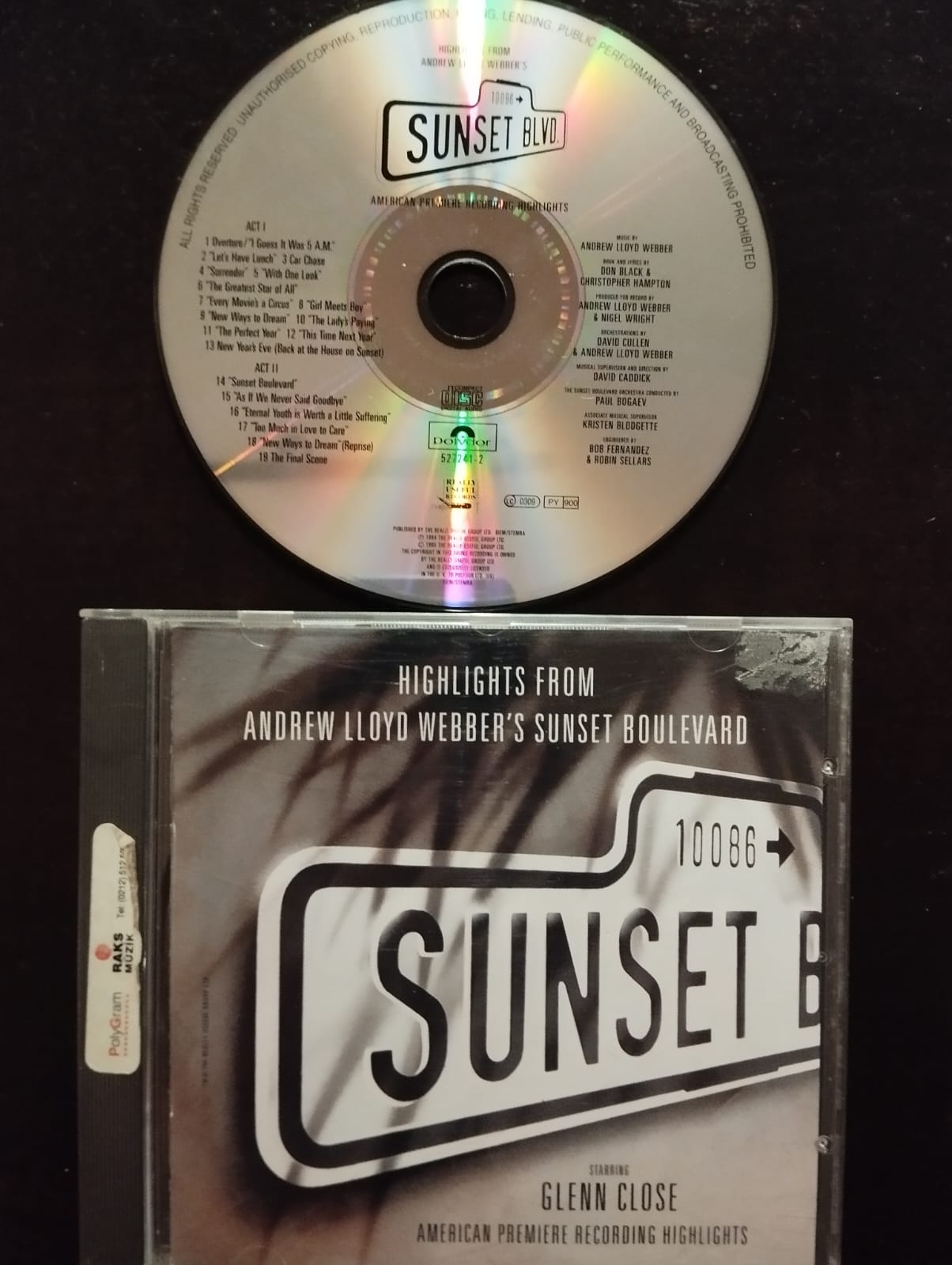 Highlights From Andrew Lloyd Webber’s Sunset Boulevard - 1995 İngiltere Basım 2. El CD Albüm