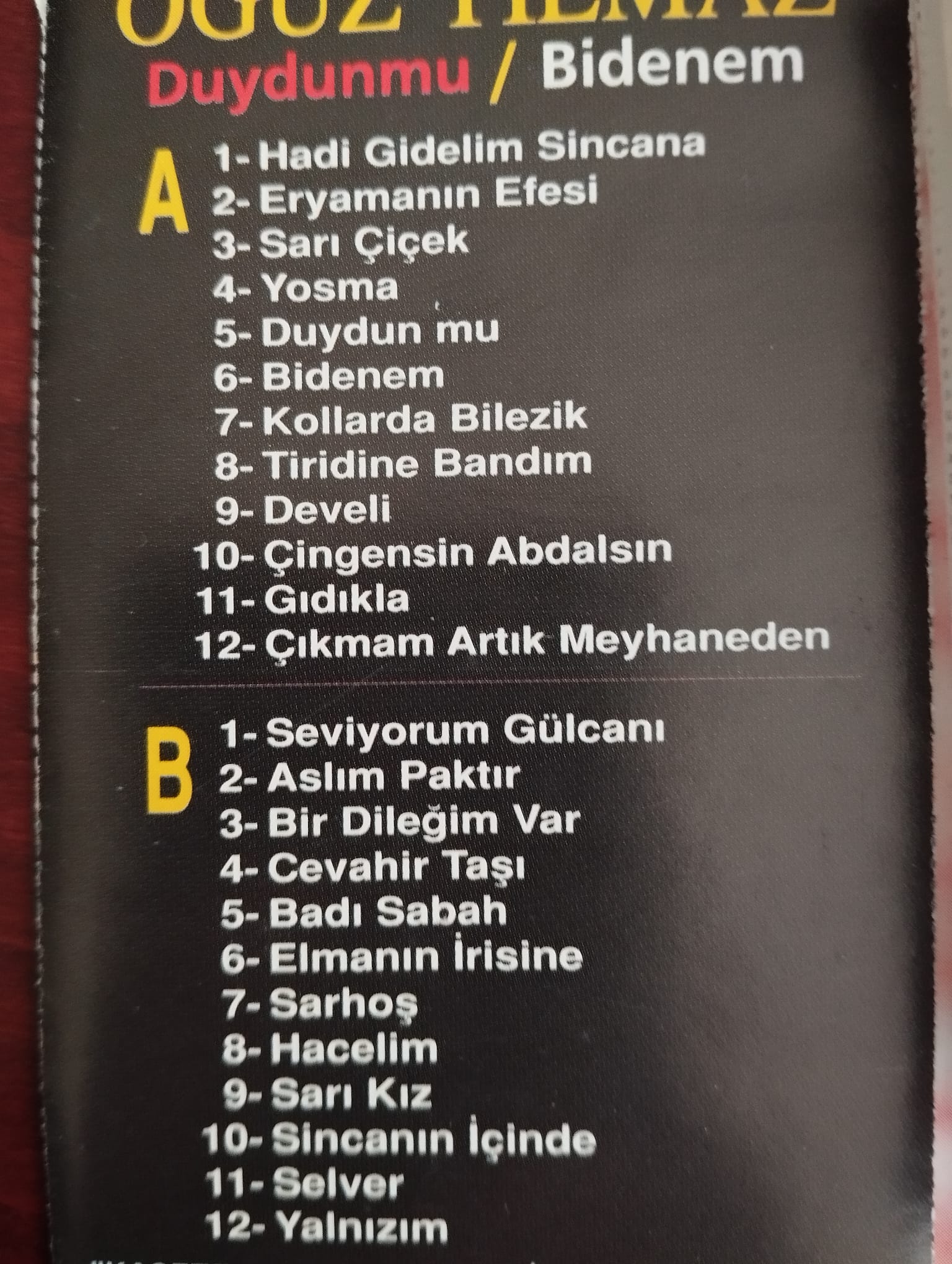 OĞUZ YILMAZ  - Duydun mu /Bidenem -  Almanya Basım  Nadir Kaset / Akbaş Müzik-2.el