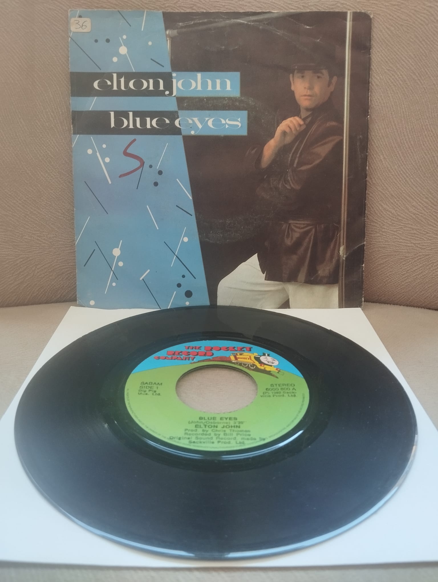 Elton John –  Blue Eyes -  1982 Belçika Basım  45’lik  Plak-2.el