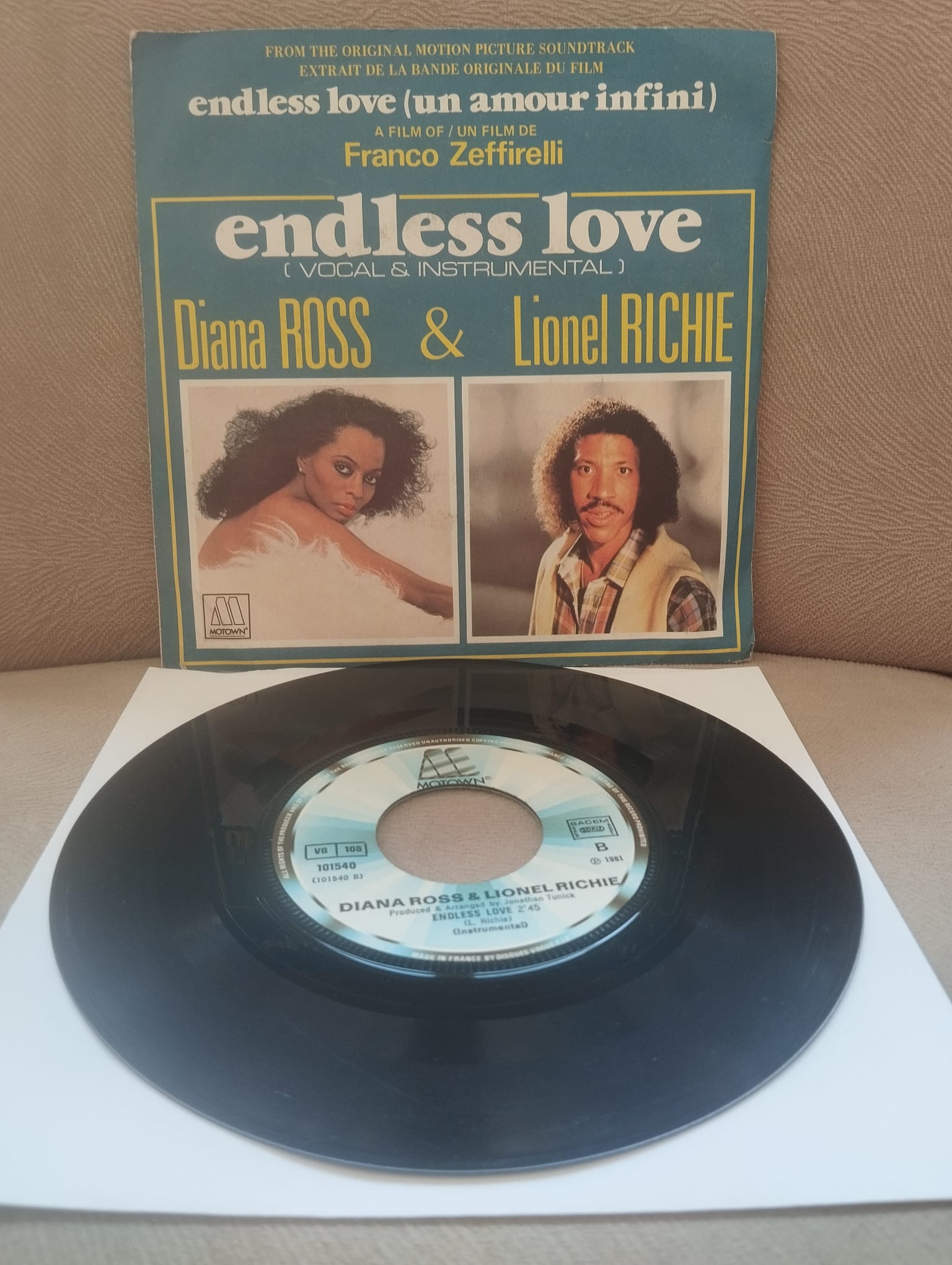 DIANA ROSS / LIONEL RICHIE  - Endless Love  1981 Fransa Basım 45’lik Plak-2.EL