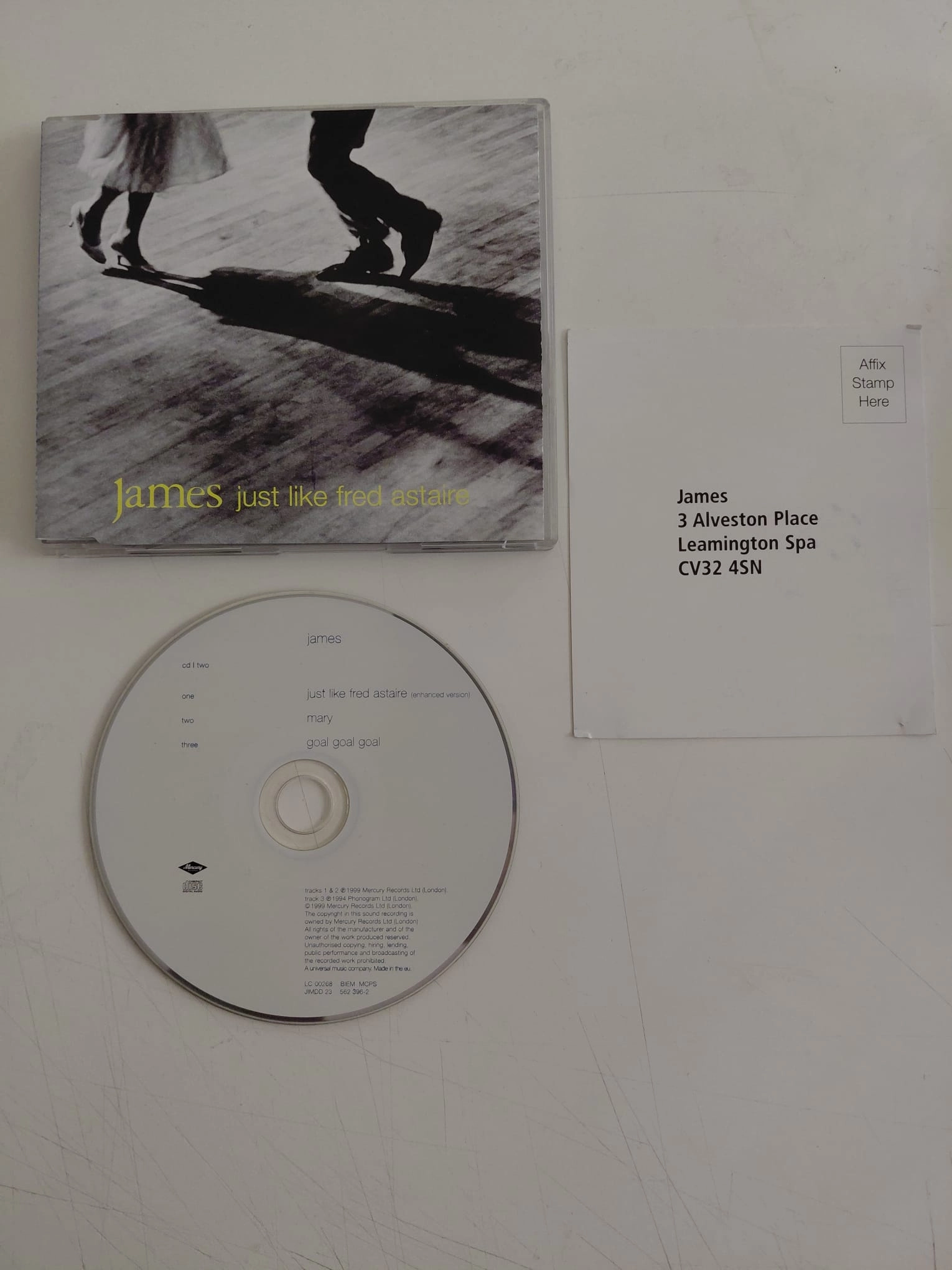 James  – Just Like Fred Astaire -  1999 İngiltere Basım - CD, Single, Enhanced-2.el