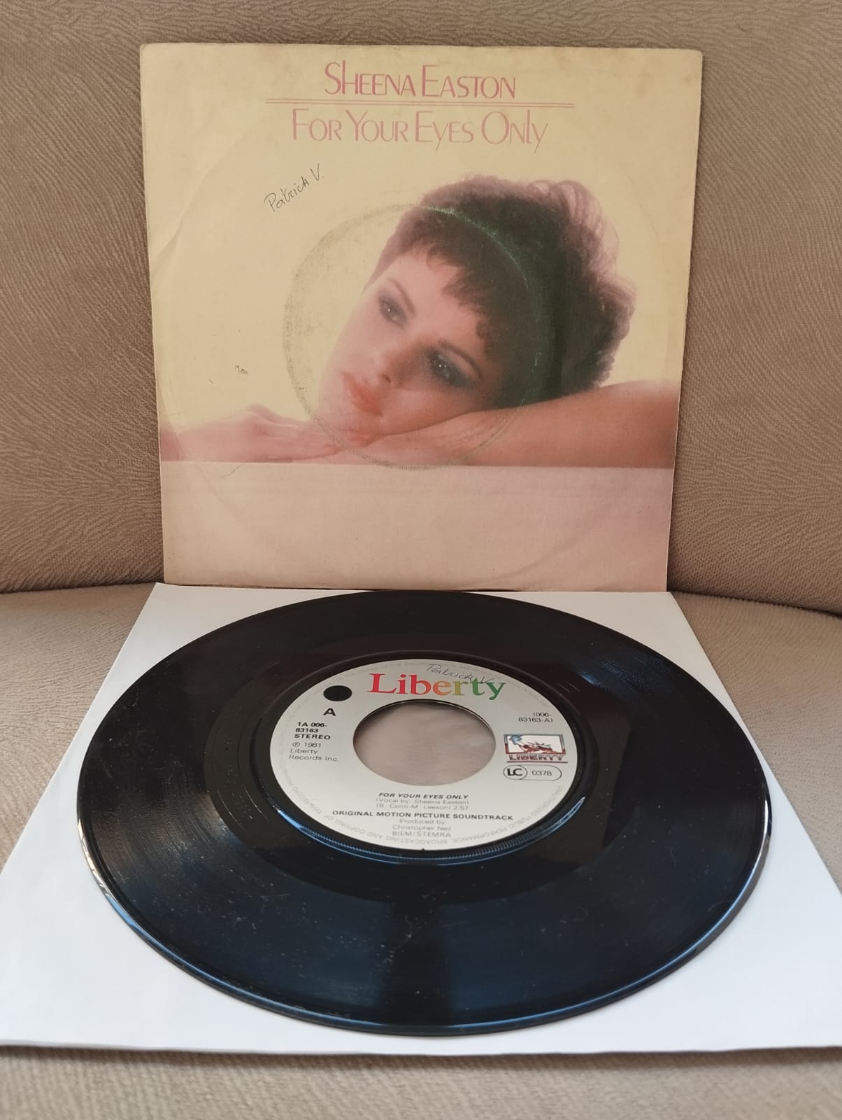 SHEENA EASTON - For Your eyes Only - 1981 Hollanda Basım 45 LİK PLAK-2.el