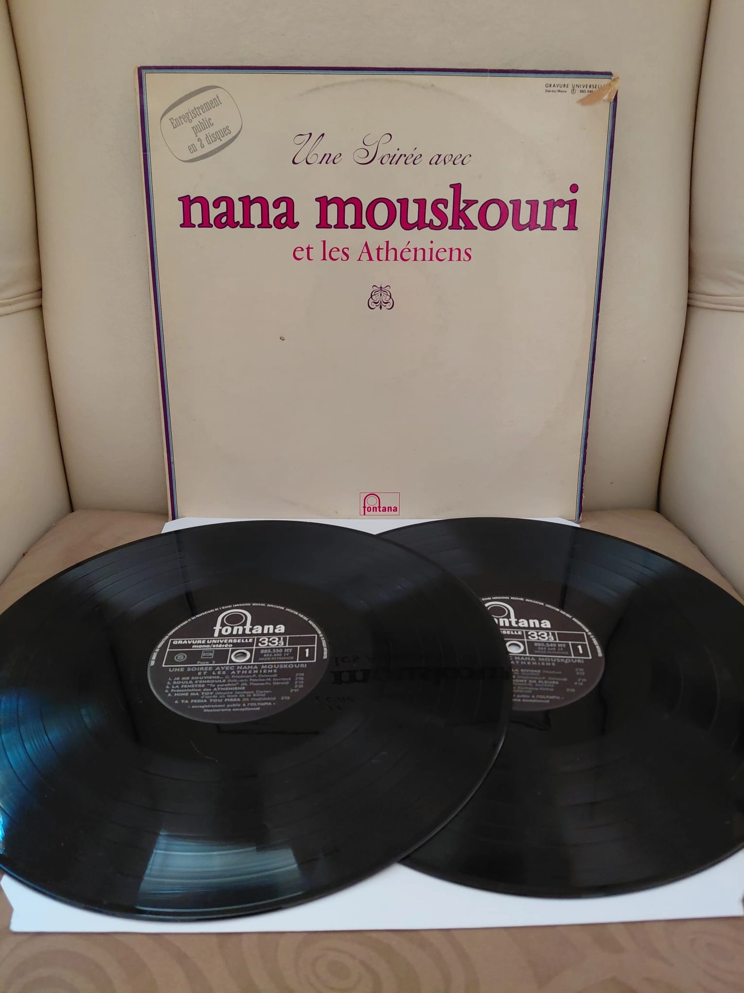 Nana Mouskouri Et Les Athéniens - 1969 Fransa Basım 33 lük Plak - 2xLp Albüm-2.el