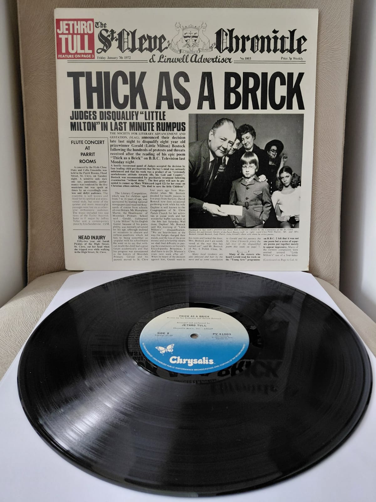 Jethro Tull – Thick As A Brick - Amerika Dönem Basım LP Plak Albüm - Gatefold