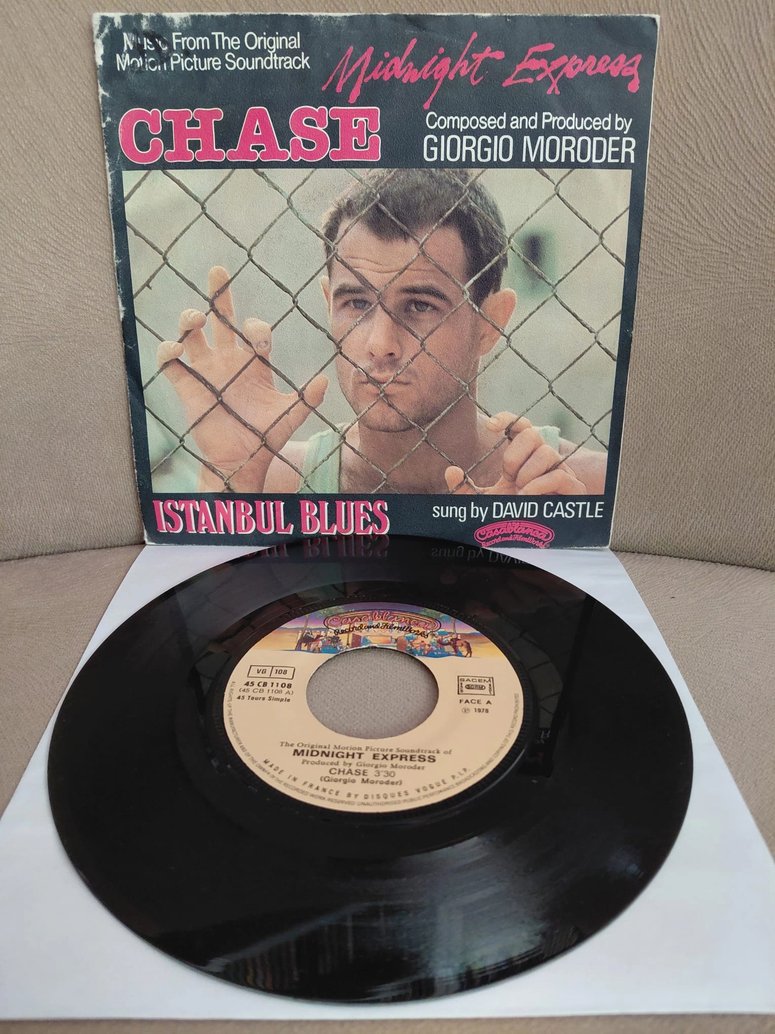 Giorgio Moroder / David Castle  – Chase  (Midnight Express) - 1978  Fransa Basım 45’lik  Plak