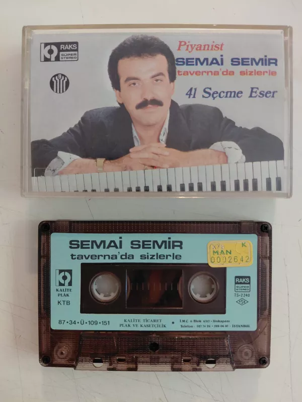 Semai Semir  –  Taverna’ da Sizlerle  - 1987  Türkiye Basım Kaset Albüm-2.el
