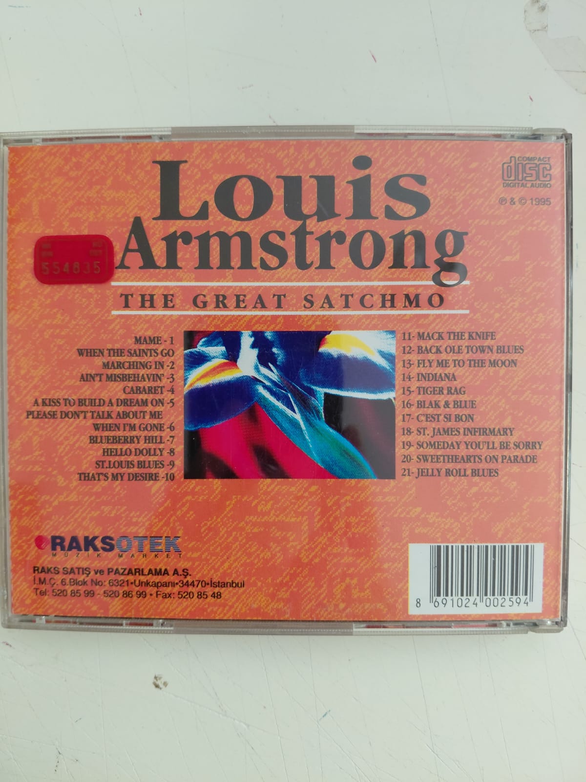 Louis Armstrong – The Great Satchmo - 1995Türkiye Basım - CD Albüm-2.El