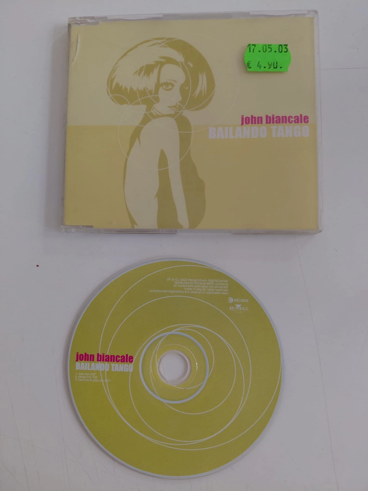 John Biancale – Bailando Tango - 2003 İtalya Basım - CD Single-2.el