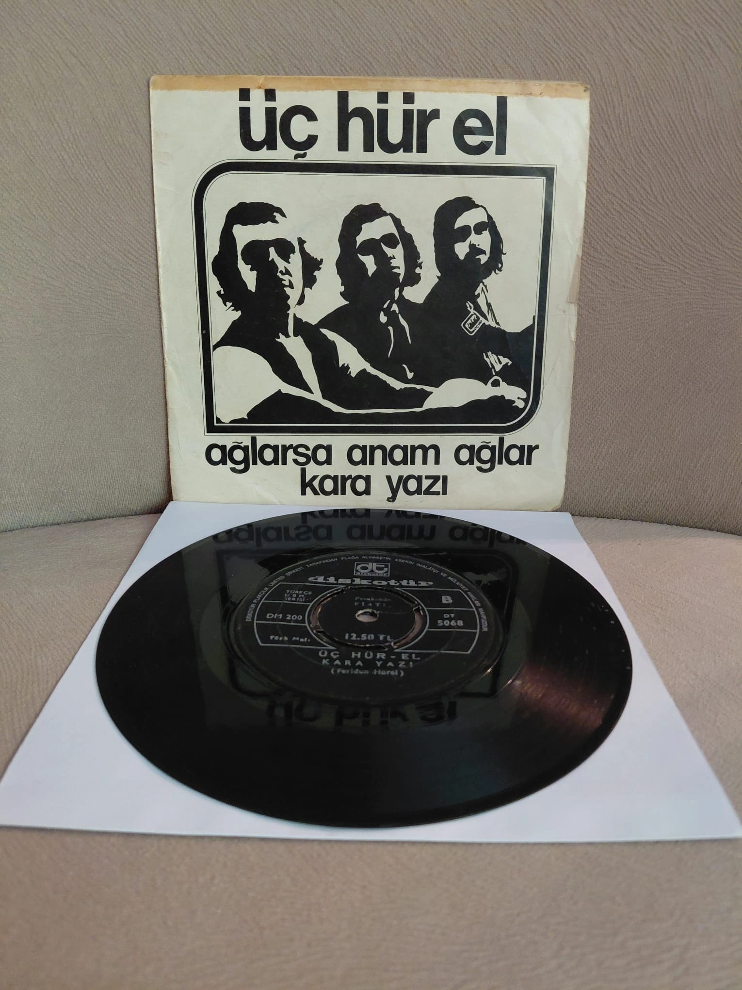 Üç hür el  – Ağlarsa Anam Ağlar / Kara Yazı - 1973 Türkiye Basım  45lik Plak-2.el