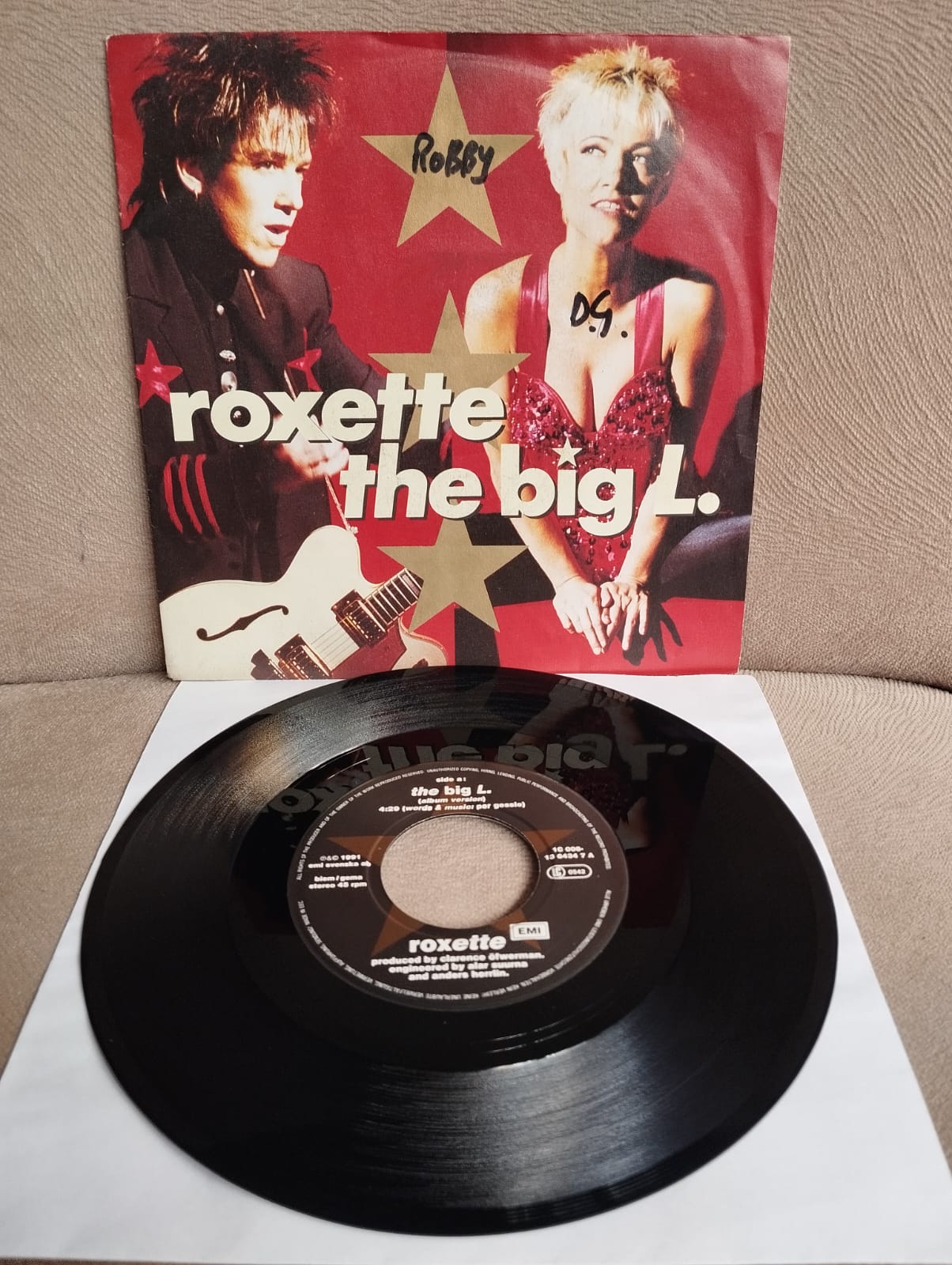 Roxette – The Big L. - 1991 Avrupa Basım 45 lik Plak
