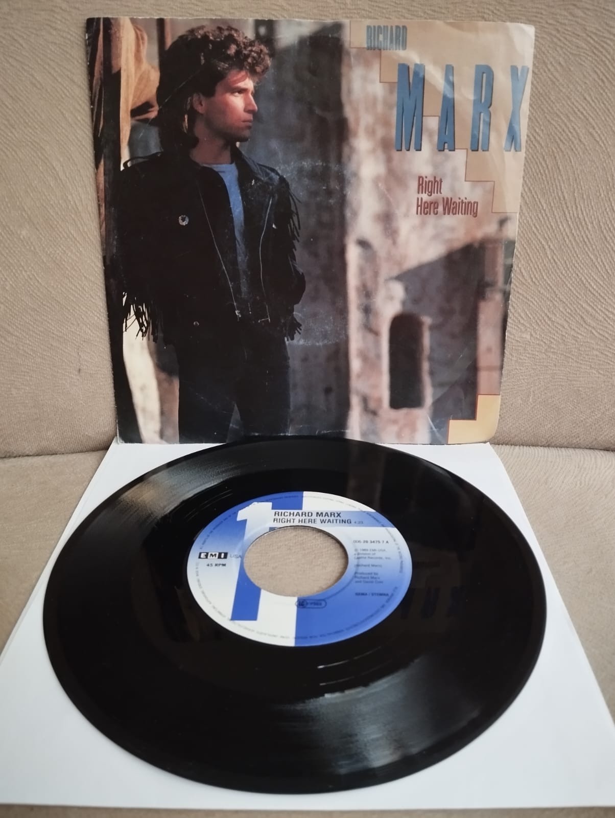 Richard Marx – Right Here Waiting  - 1989  Almanya Basım 45 LİK PLAK