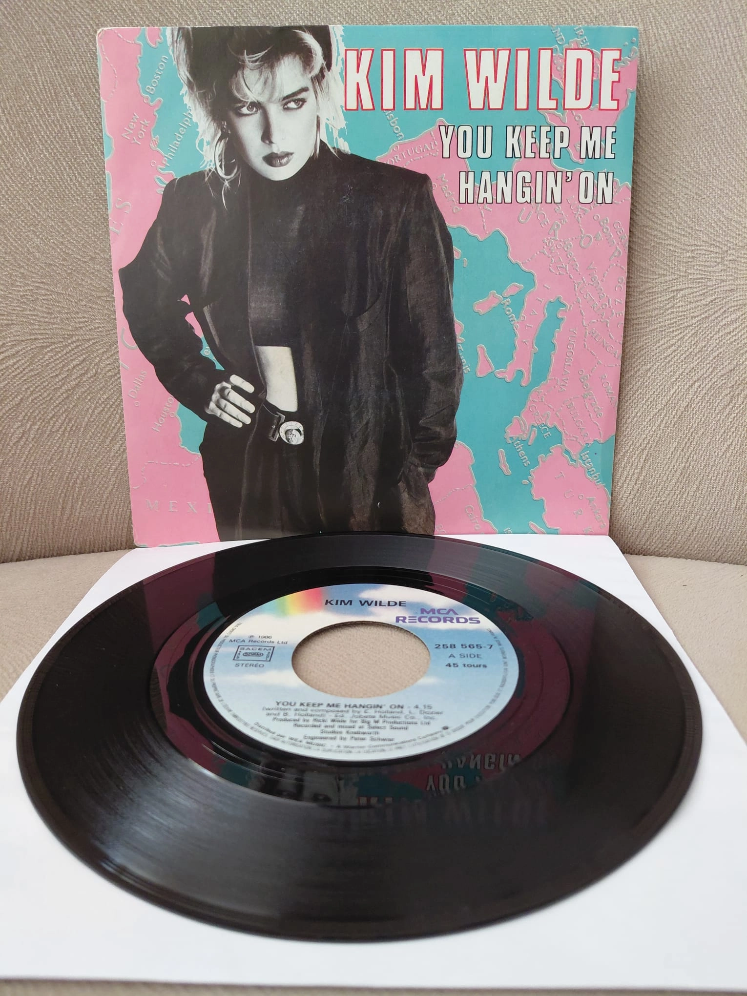Kim Wilde  – You Keep Me Hangin’ On -  1986  Fransa Basım 45 lik Plak