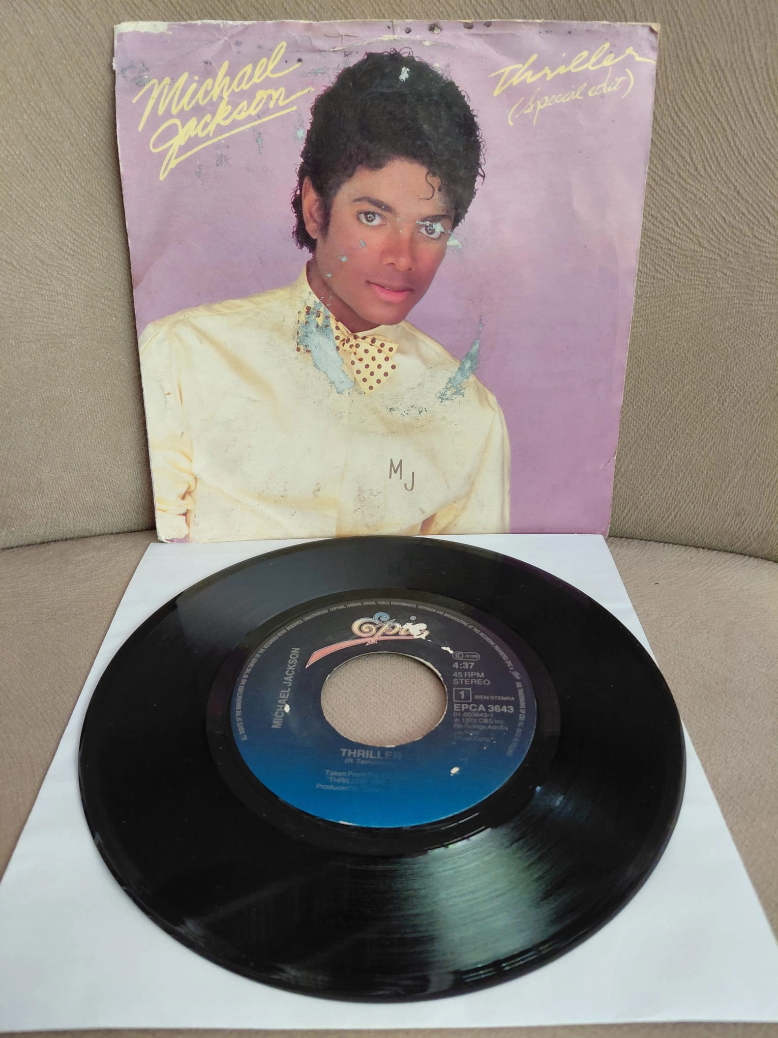 MICHAEL JACKSON - Thriller - 1983 Hollanda Basım 45lik Plak-2.el