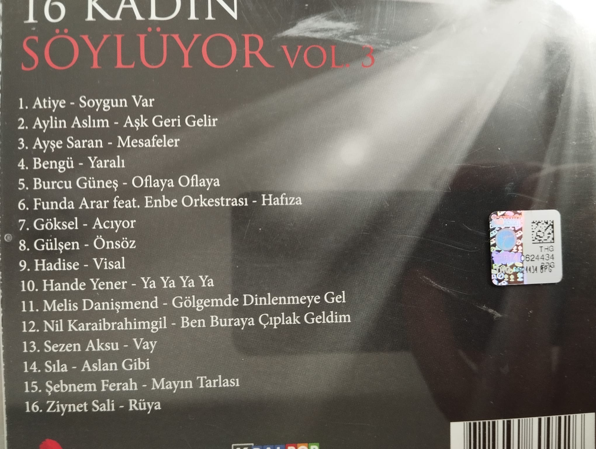 16 Kadın Söylüyor Vol. 3 - 2014 Türkiye Basım 2. El  CD Albüm