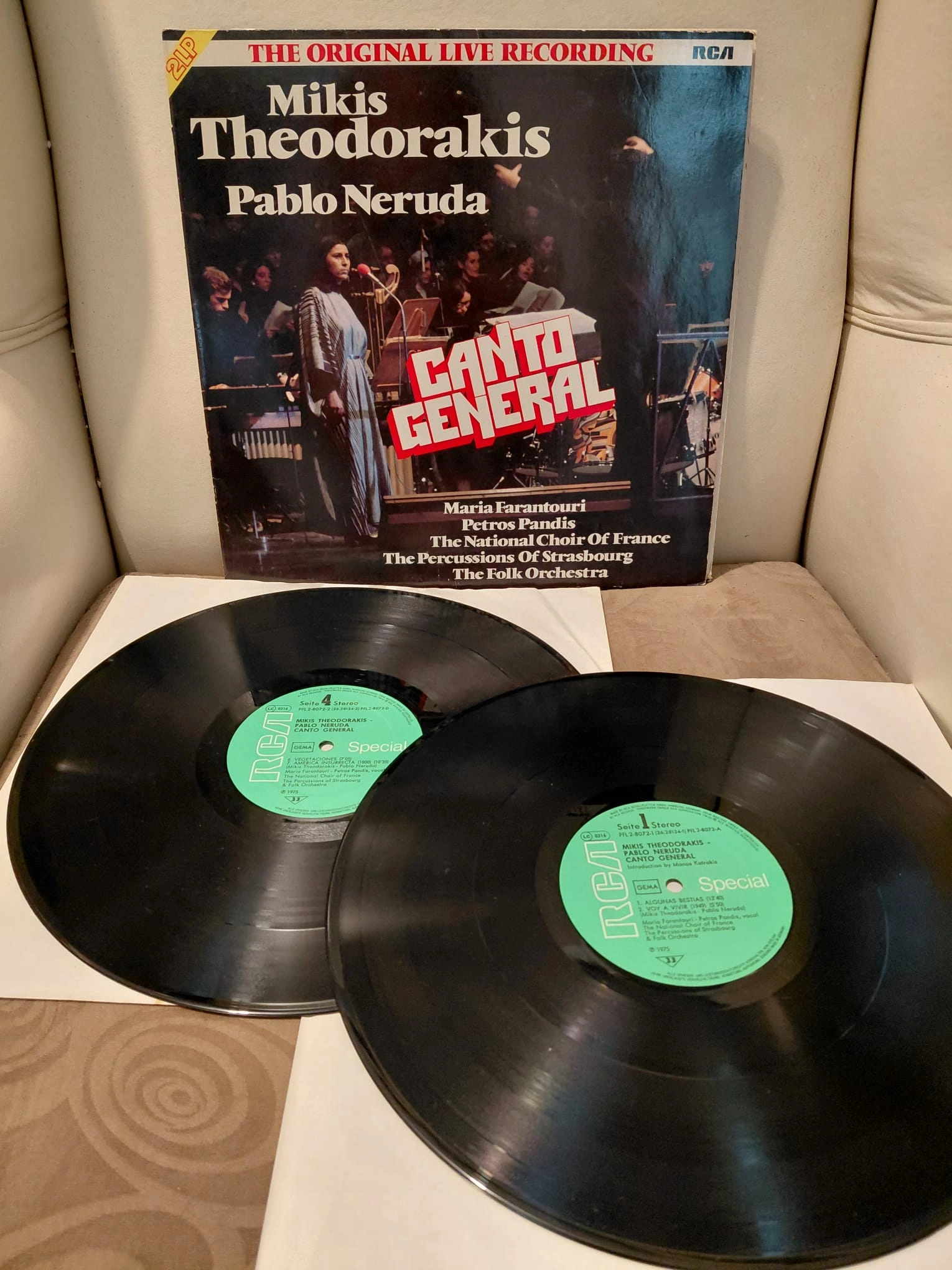 Mikis Theodorakis - Pablo Neruda – Canto General - 1975 Almanya Basım Albüm - 2xLP Plak