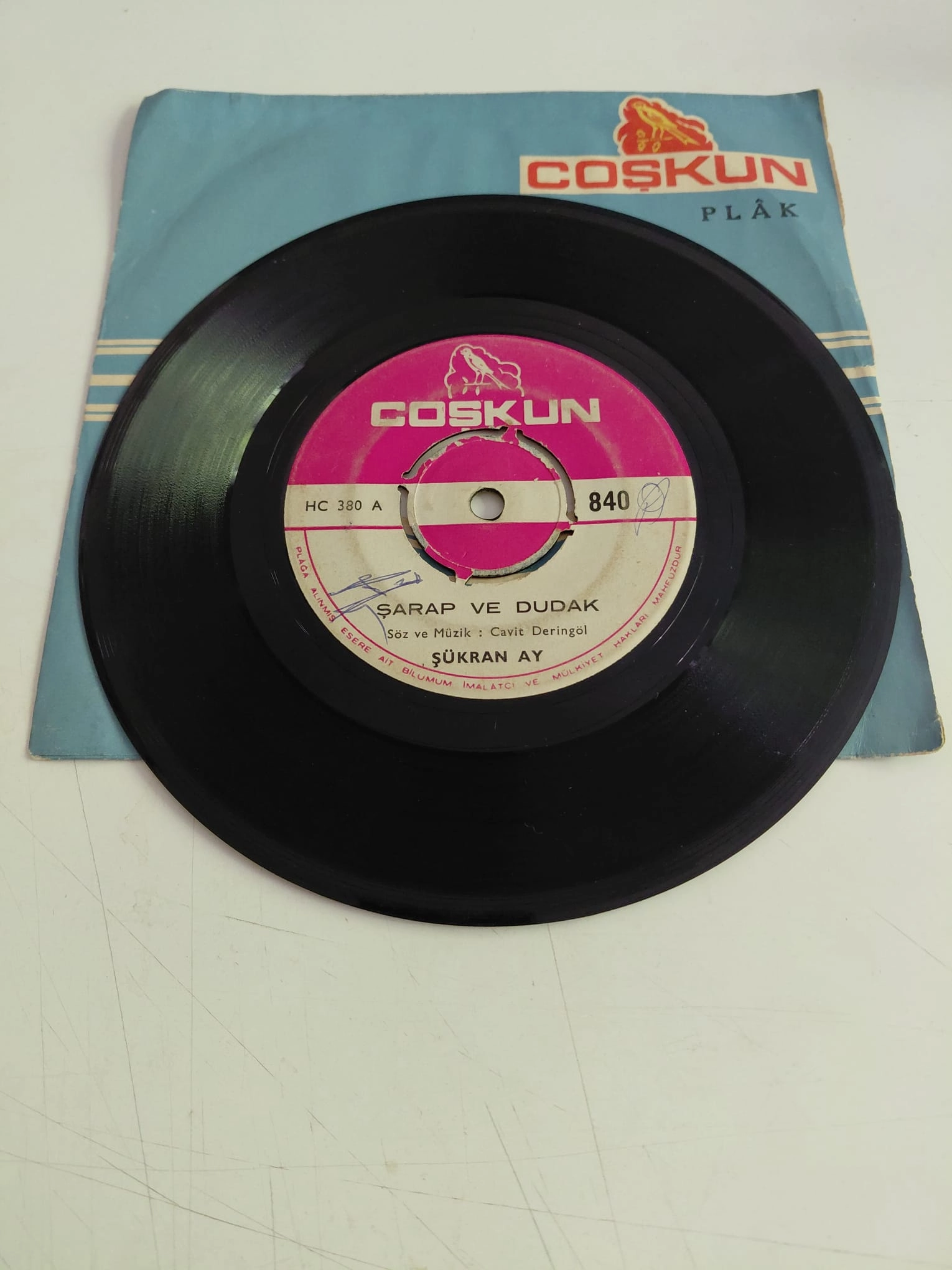 Şükran Ay – Şarap Ve Dudak / Yıkılan Yuva - 1978  Türkiye  Basım 45lik Plak-2.el
