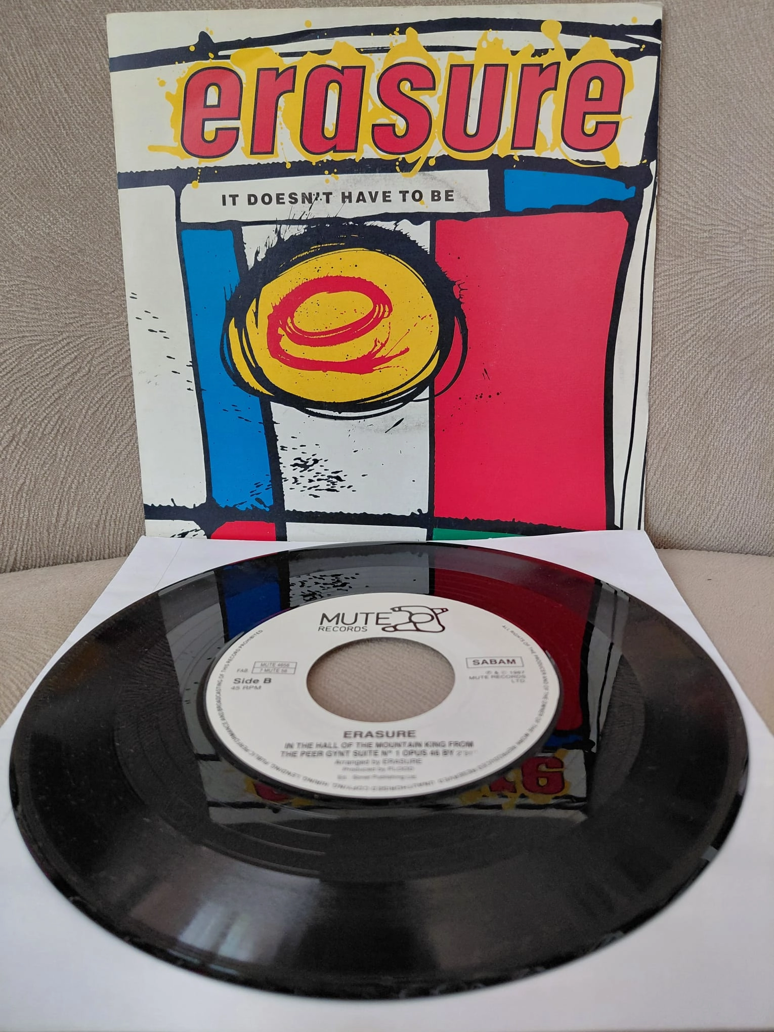 Erasure  –  It Doesn’t Have To Be -  1987  Belçika Basım 45 lik Plak