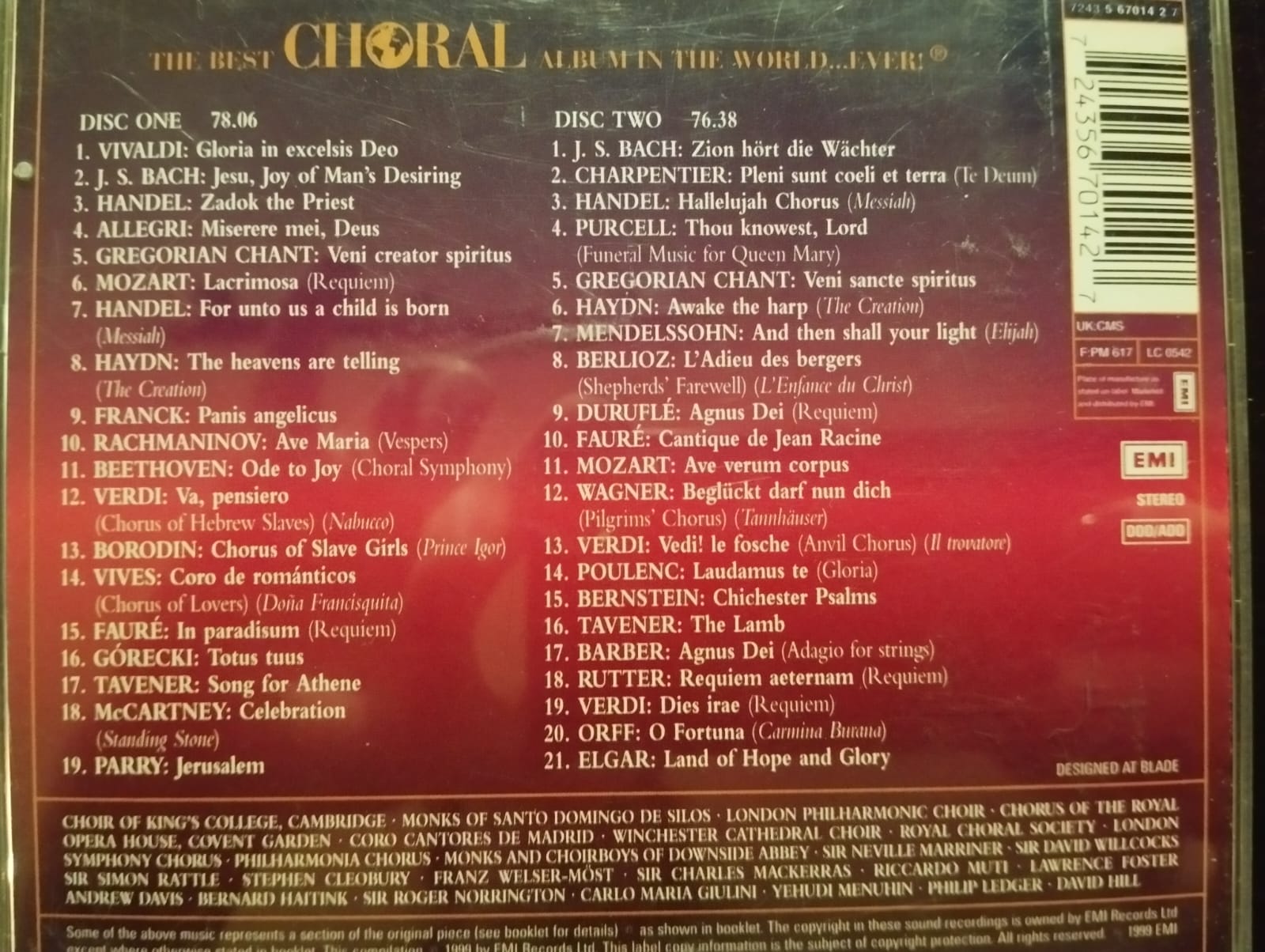 The Best Choral Album In The World ... Ever! - 1999 Amerika Basım 2. El 2xCD Albüm